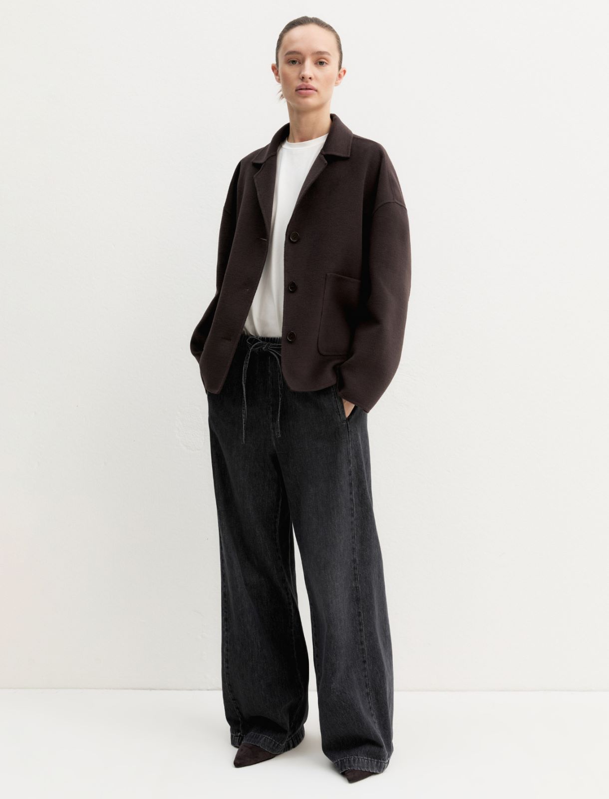 Denim jogger ampio - NERO - Emme - 5