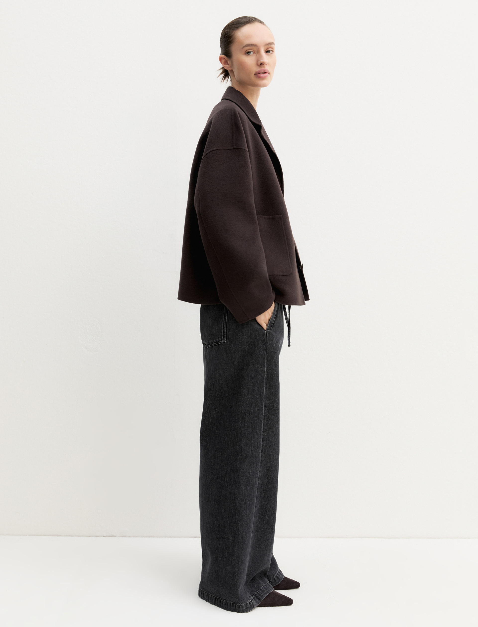 Denim jogger ampio - NERO - Emme - 1