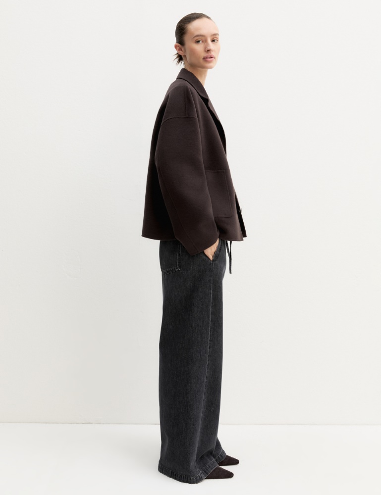 Denim jogger ampio - NERO