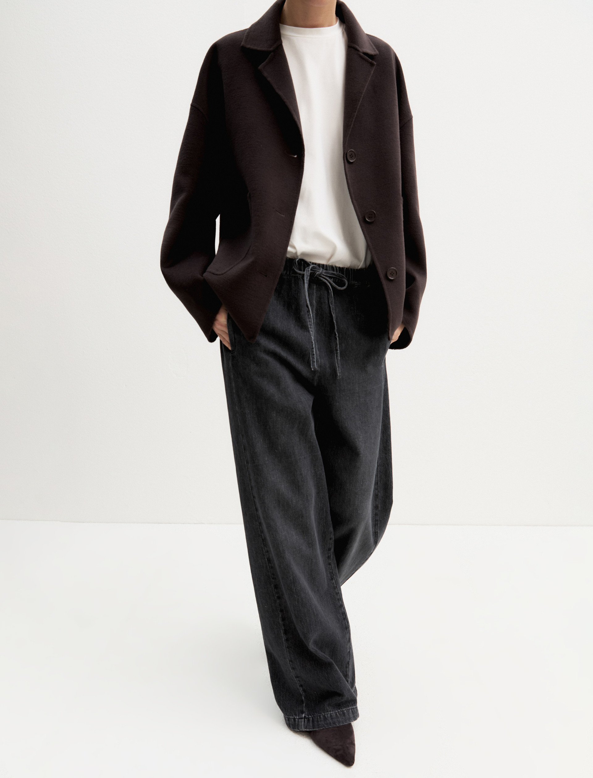 Denim jogger ampio - NERO - Emme - 6