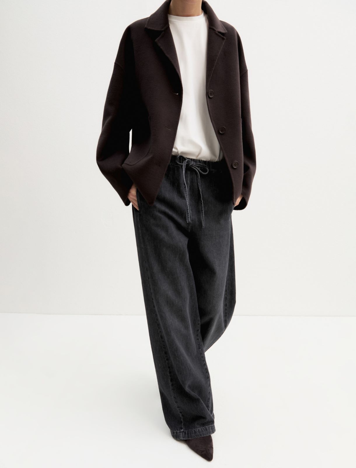 Denim jogger ampio - NERO - Emme - 6