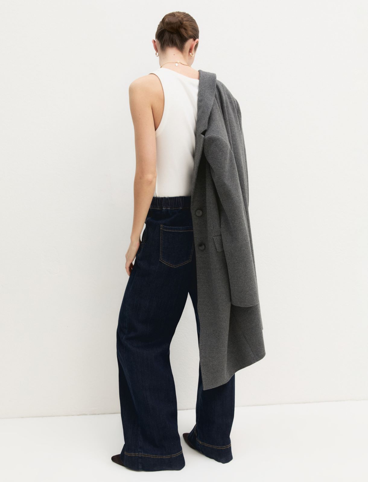 Super-stretch denim wide-leg trousers - BLUE JEANS - Emme - 2