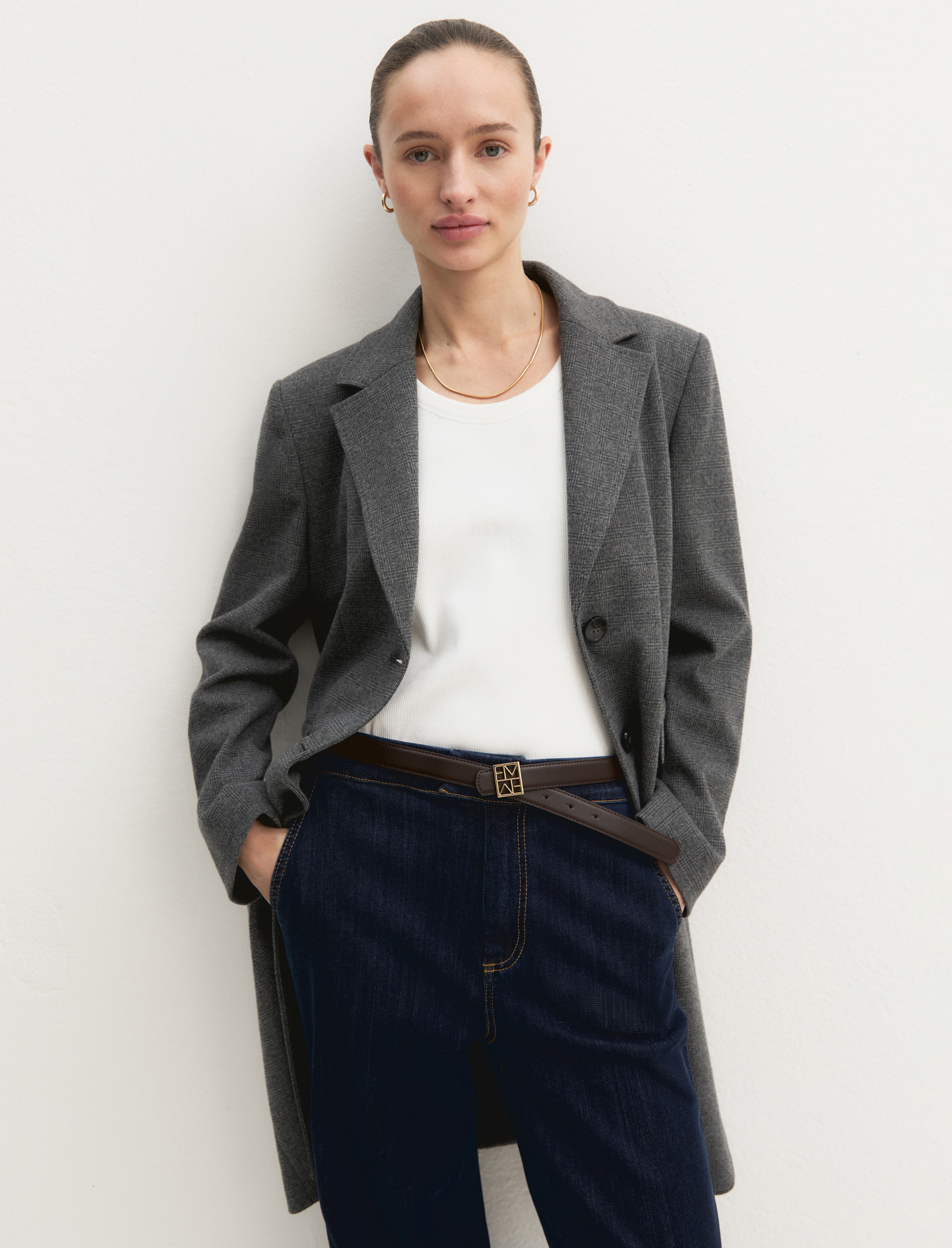 Super-stretch denim wide-leg trousers - BLUE JEANS - Emme - 7