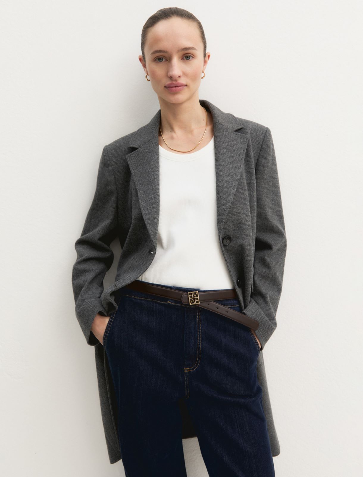 Super-stretch denim wide-leg trousers - BLUE JEANS - Emme - 7