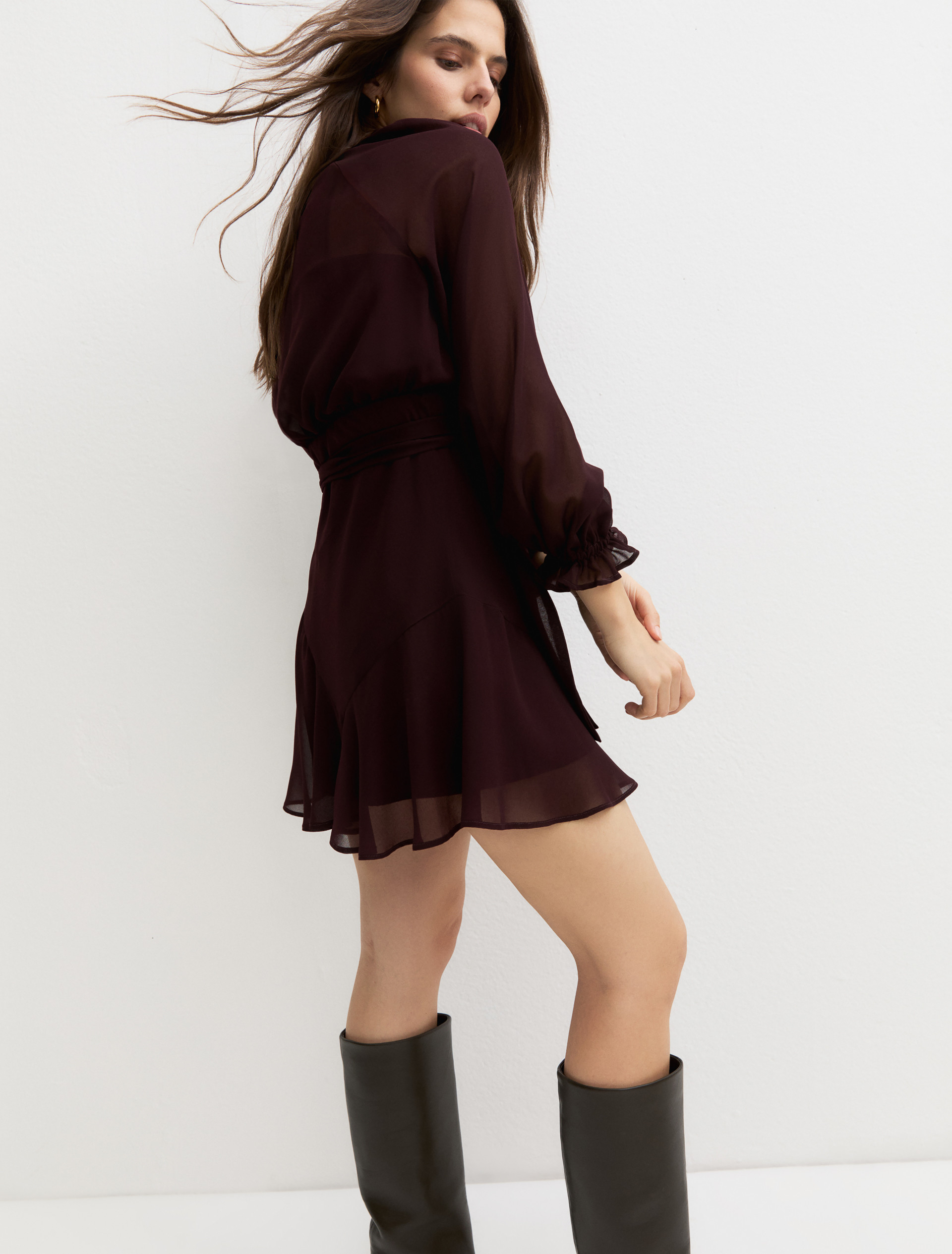 Georgette dress - BORDEAUX - Emme - 2