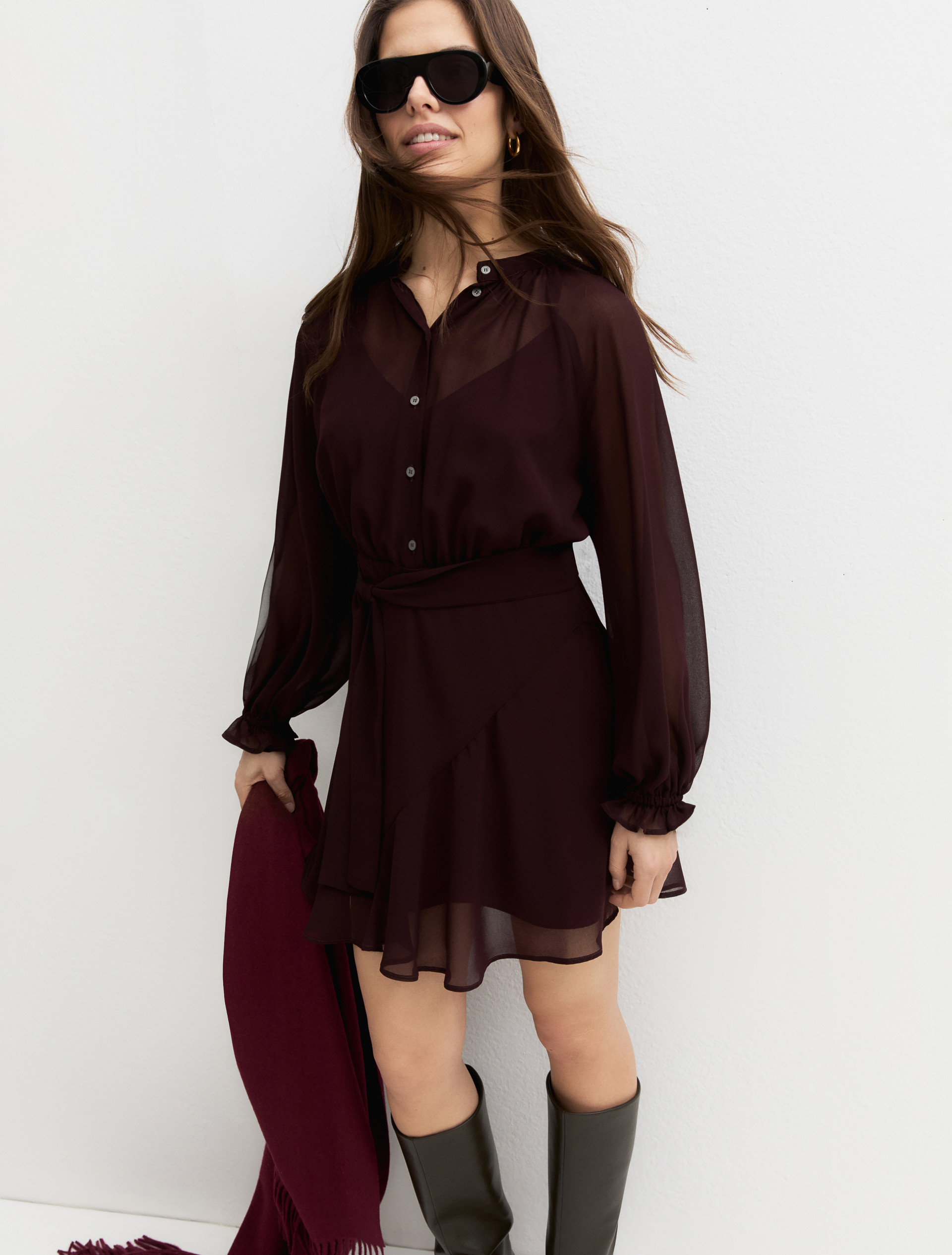 Georgette dress - BORDEAUX - Emme - 5