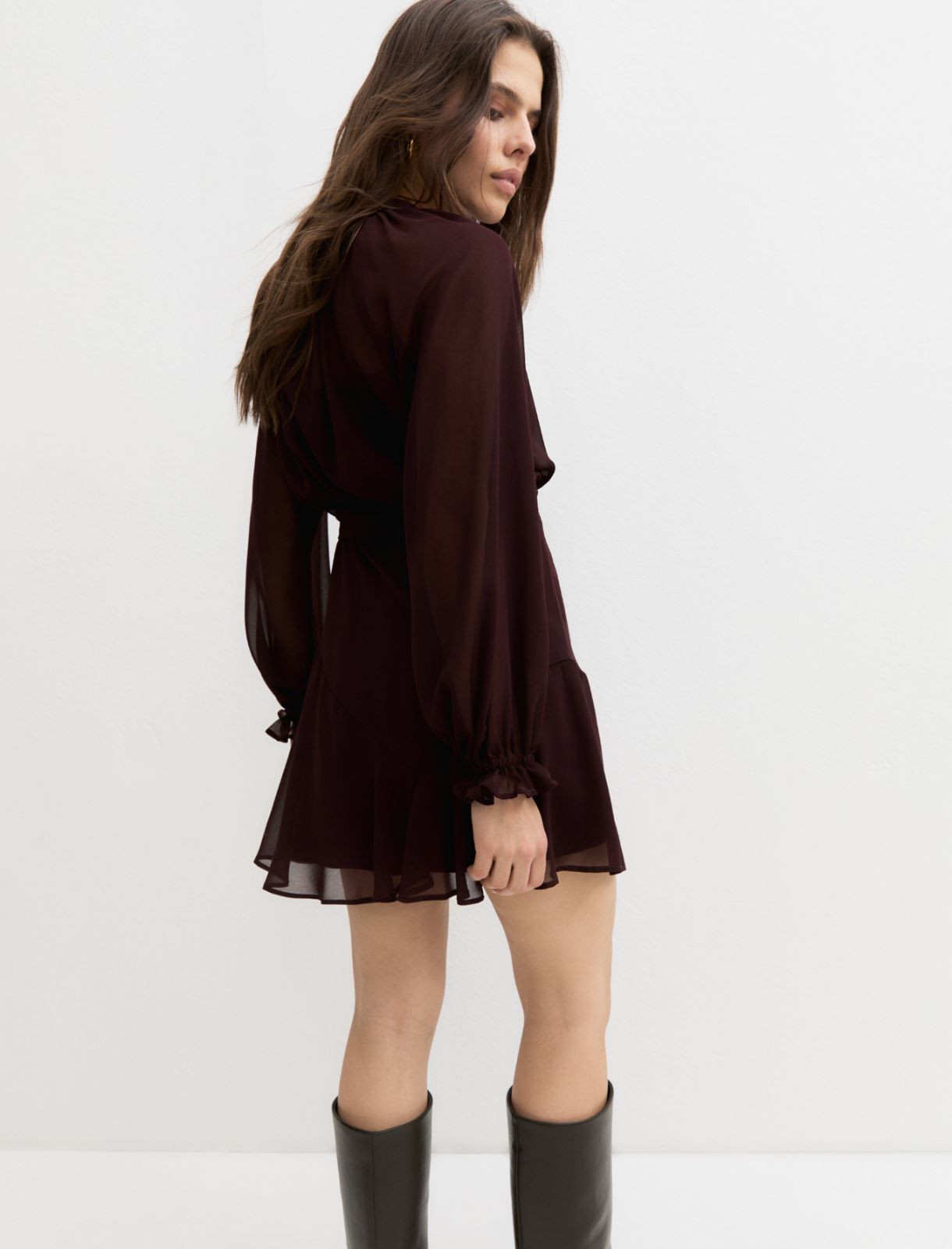 Georgette dress - BORDEAUX - Emme - 7