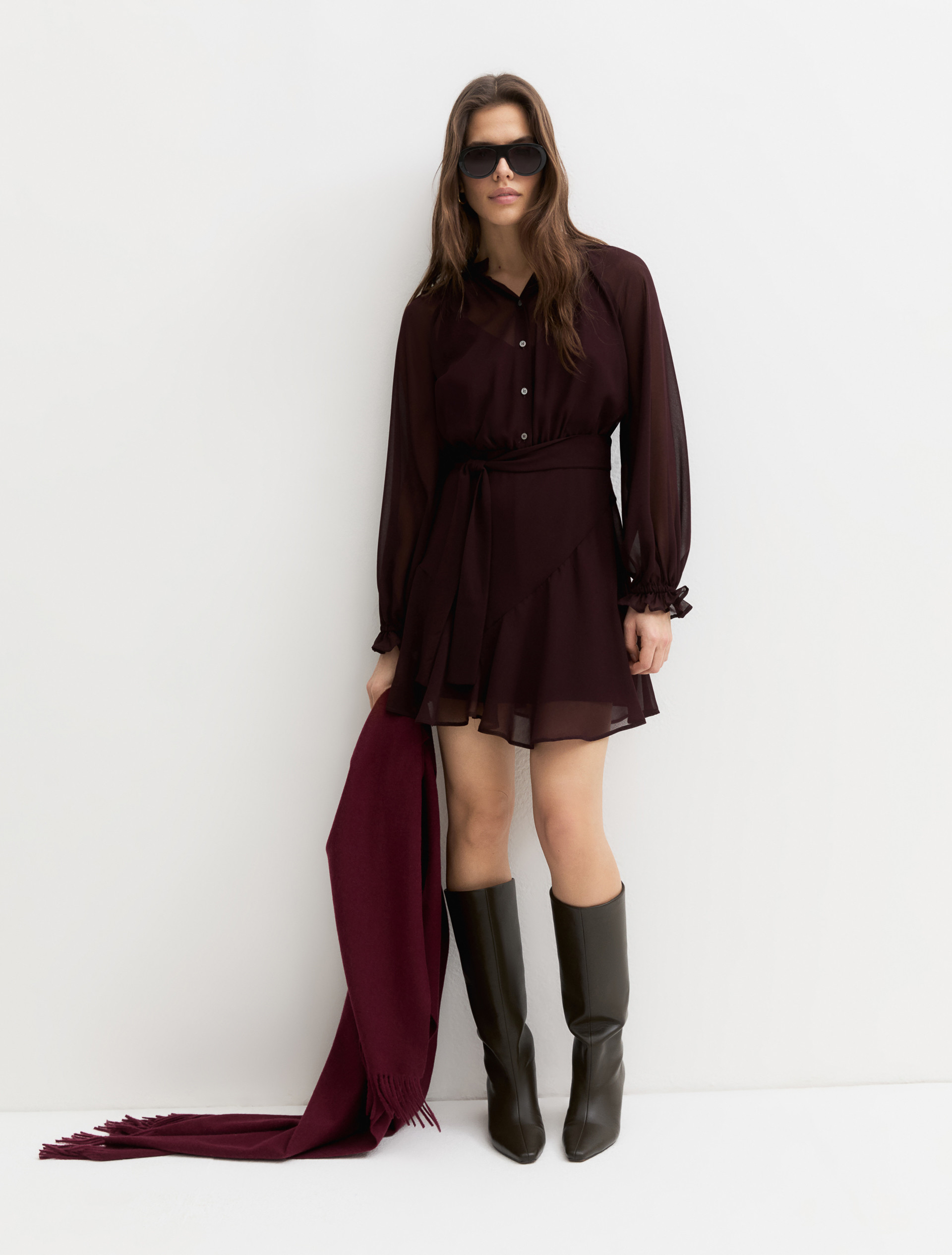 Georgette dress - BORDEAUX - Emme - 1