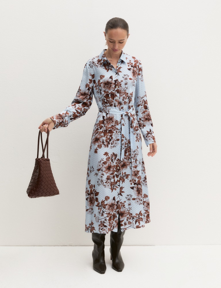 Viscose satin shirt dress - Emme
