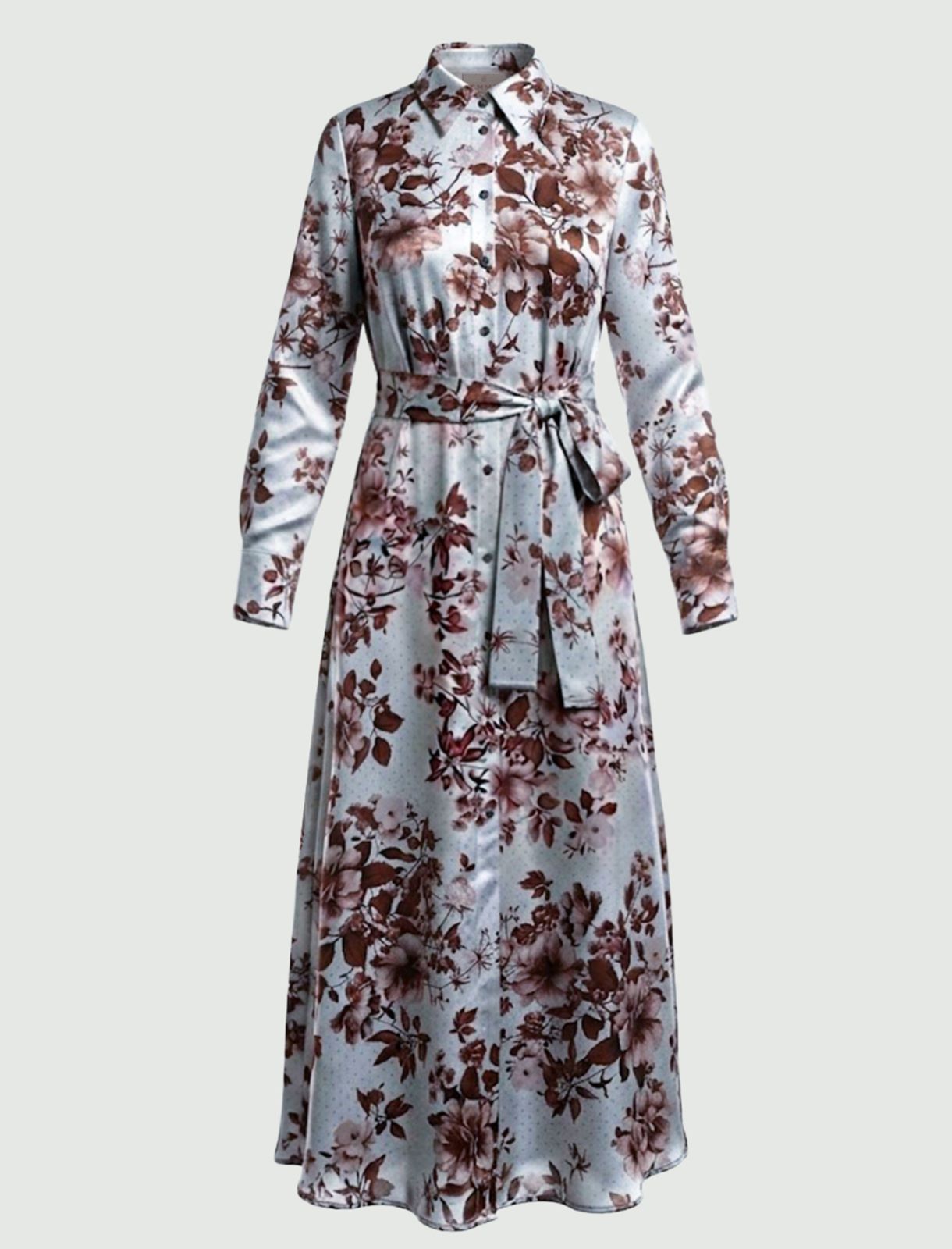 Viscose satin shirt dress - LIGHT BLUE - Emme - 6