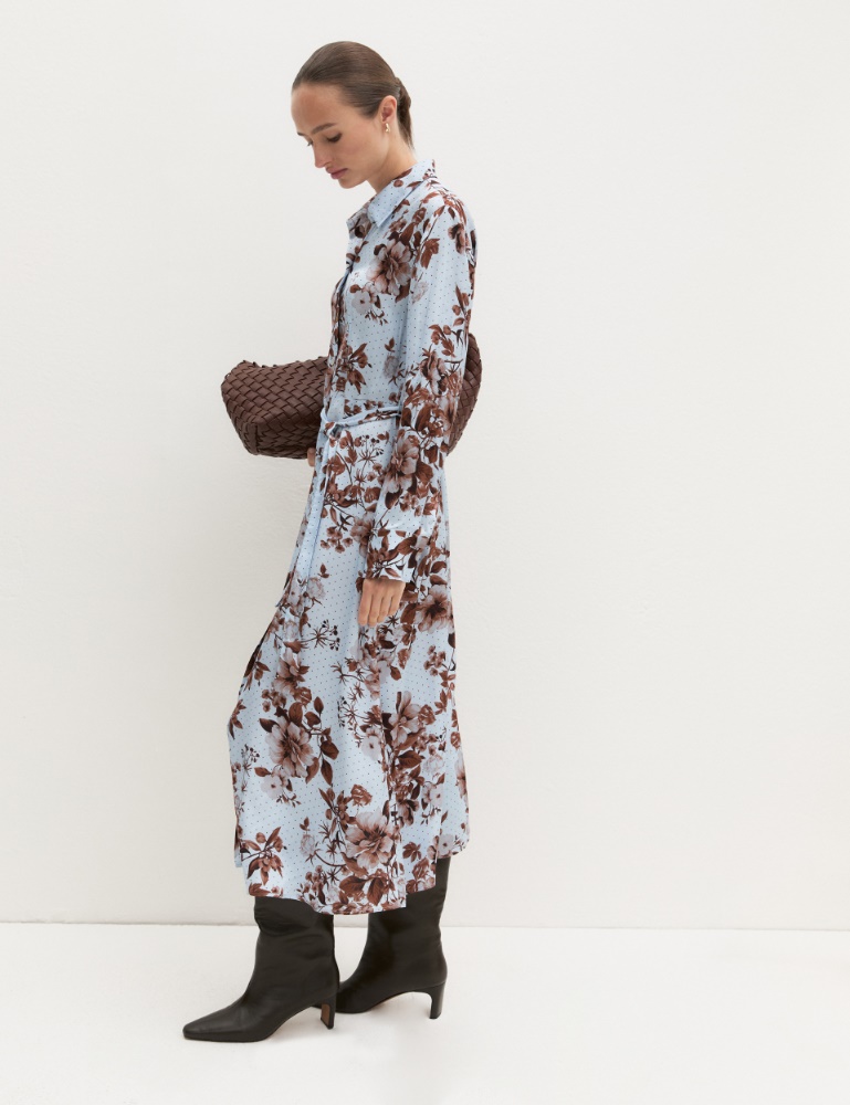 Viscose satin shirt dress - Emme - 7