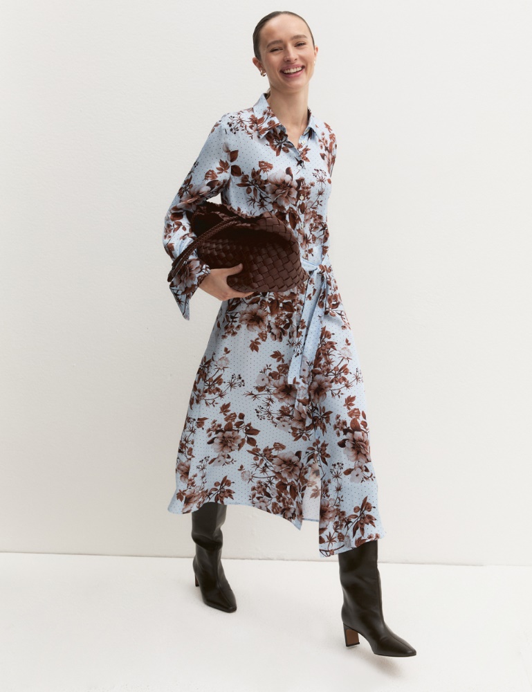 Viscose satin shirt dress - Emme - 2