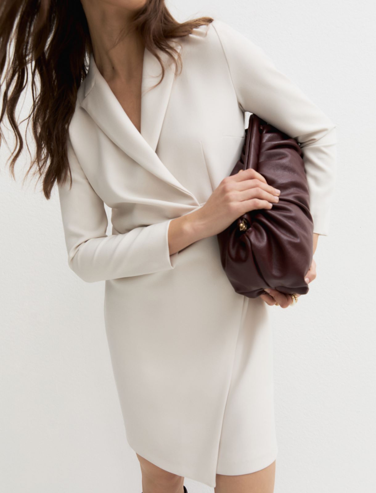 Stretch robe manteau dress - WOOL WHITE - Emme - 3