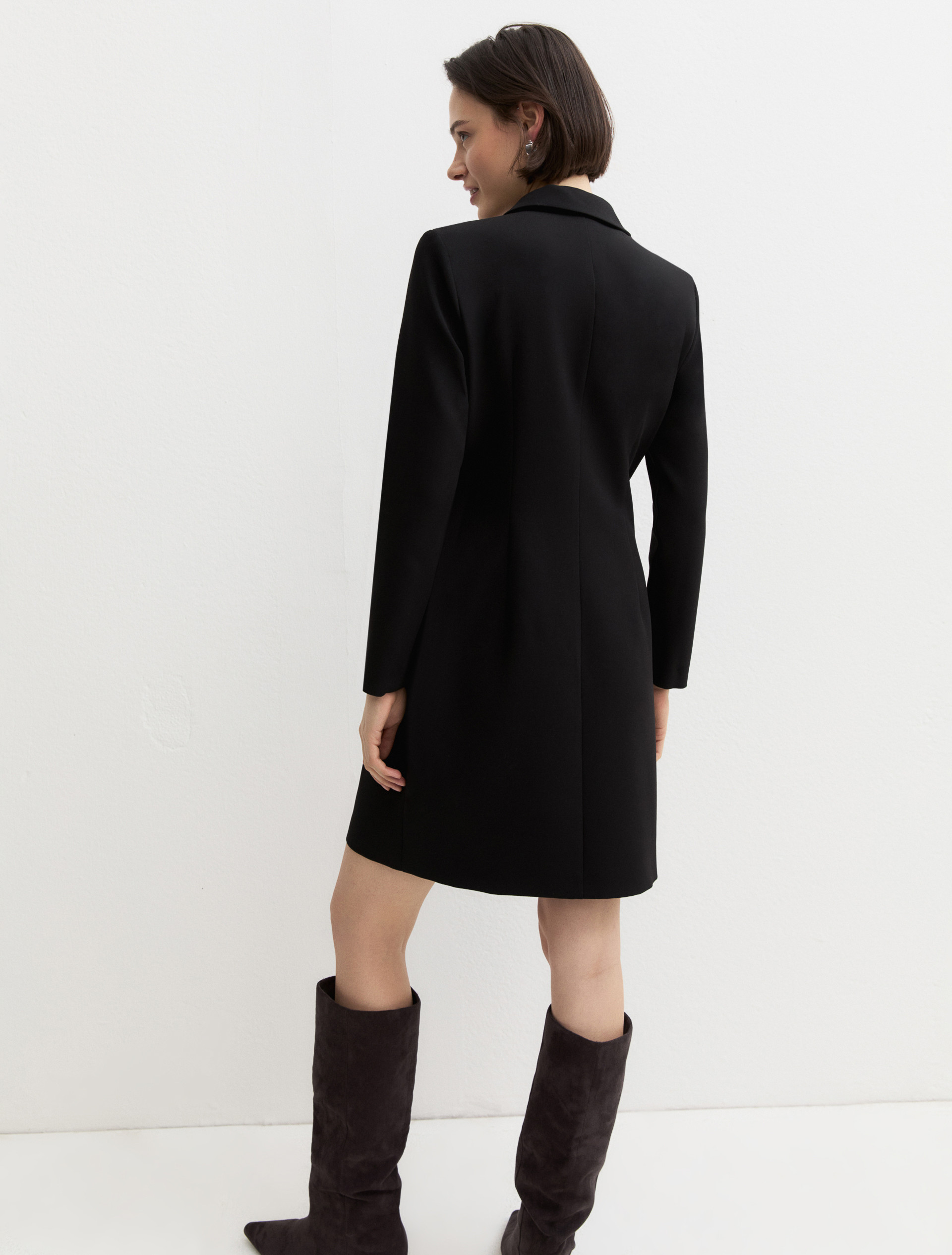 Stretch robe manteau dress - BLACK - Emme - 2