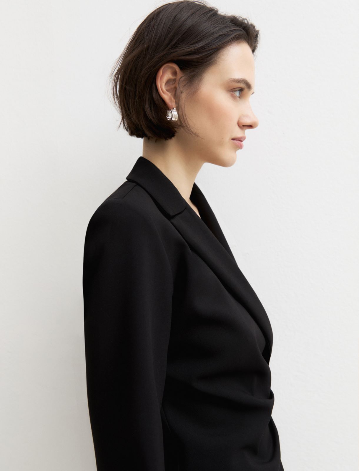 Stretch robe manteau dress - BLACK - Emme - 3