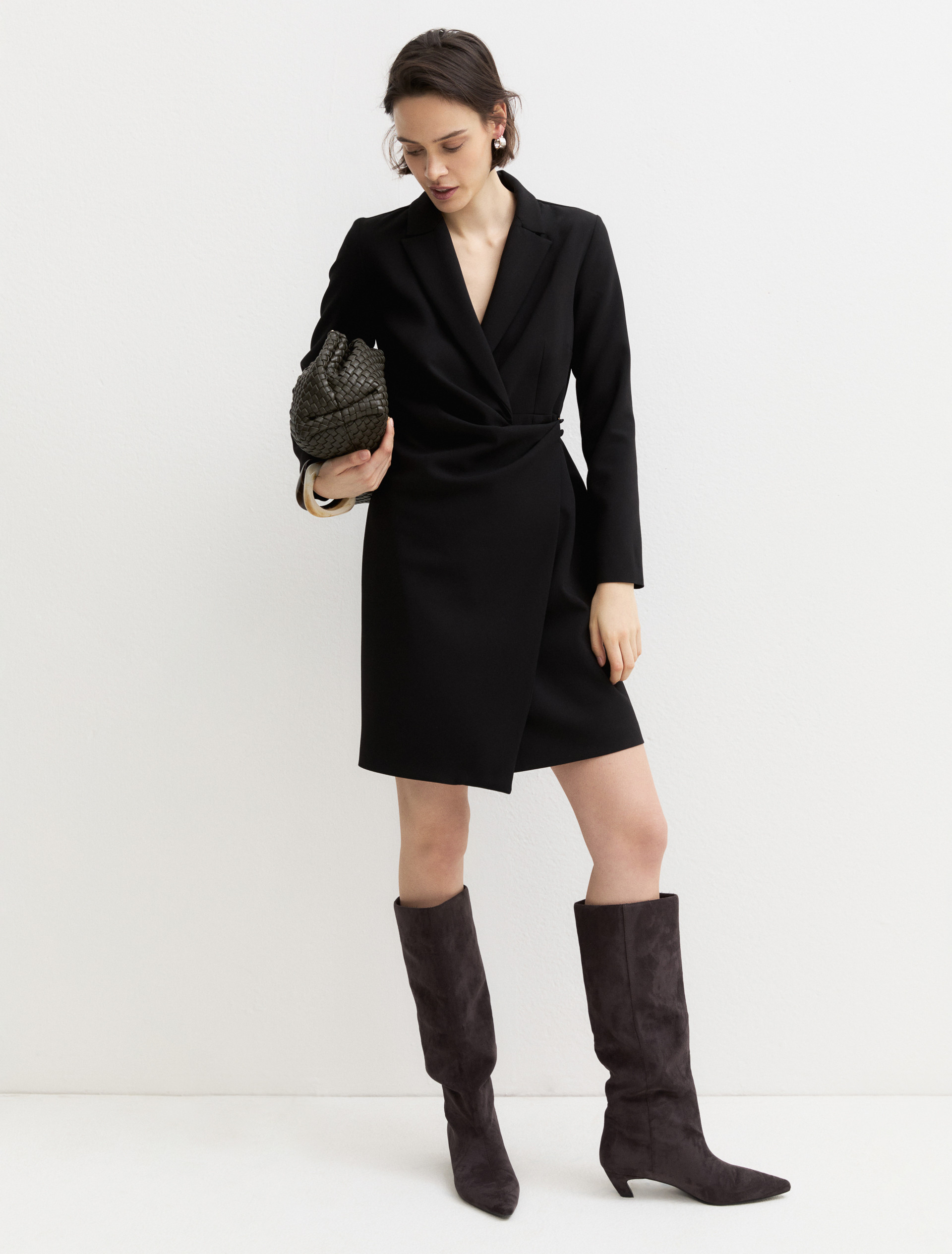 Stretch robe manteau dress - BLACK - Emme - 1