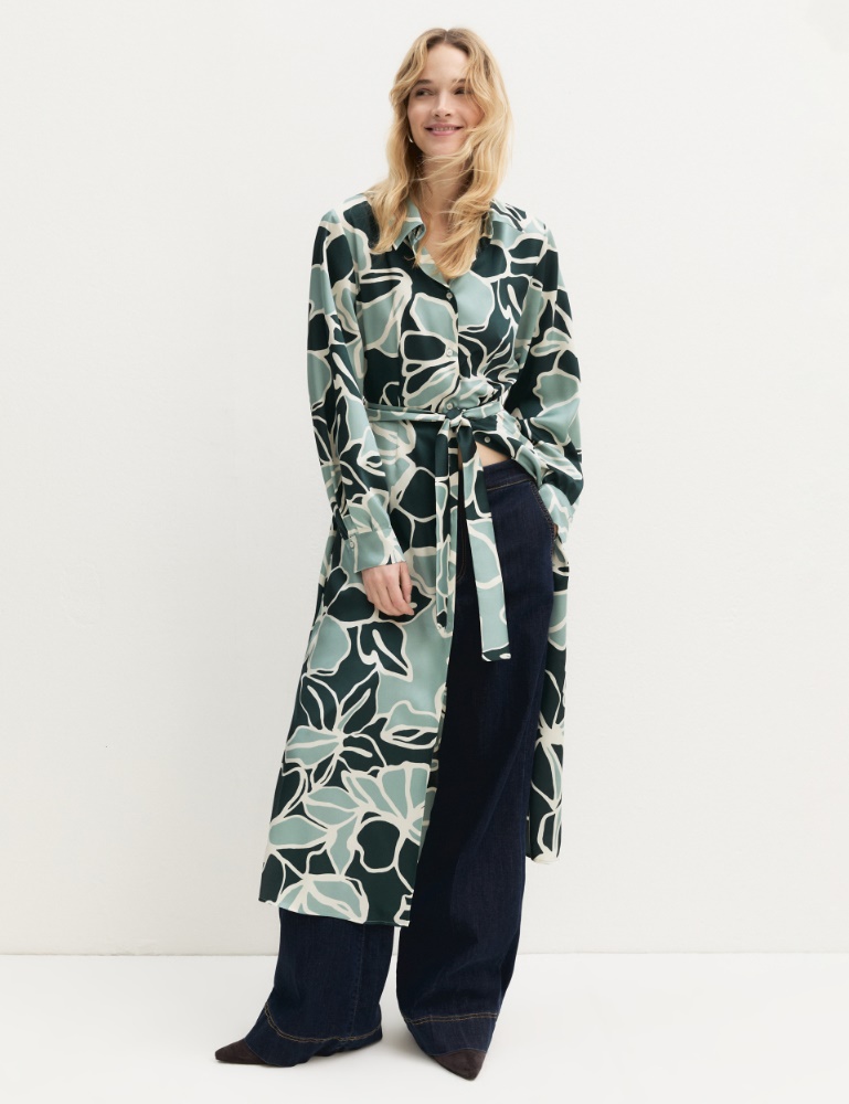 Printed twill shirt dress - Emme - 5