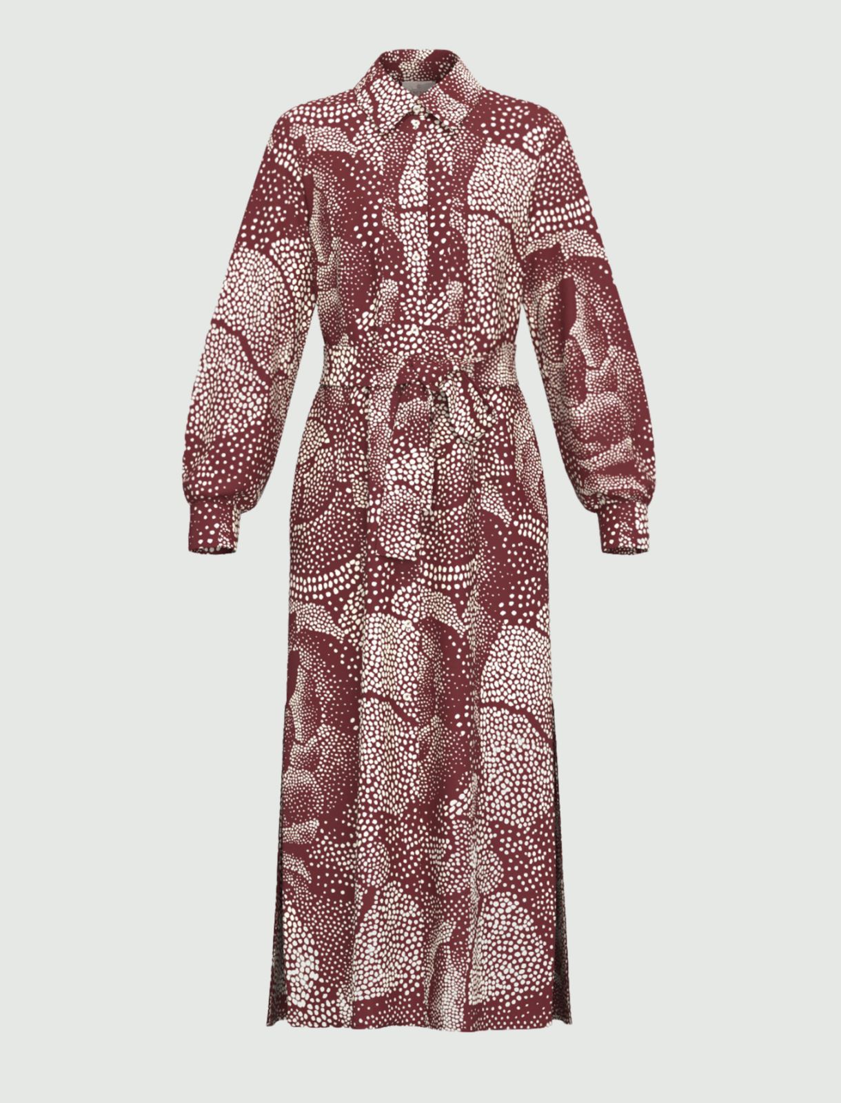 Printed twill shirt dress - BORDEAUX - Emme - 4