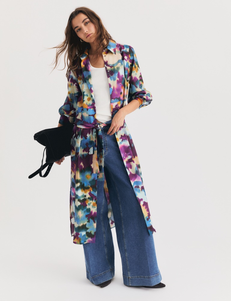 Printed twill shirt dress - Emme