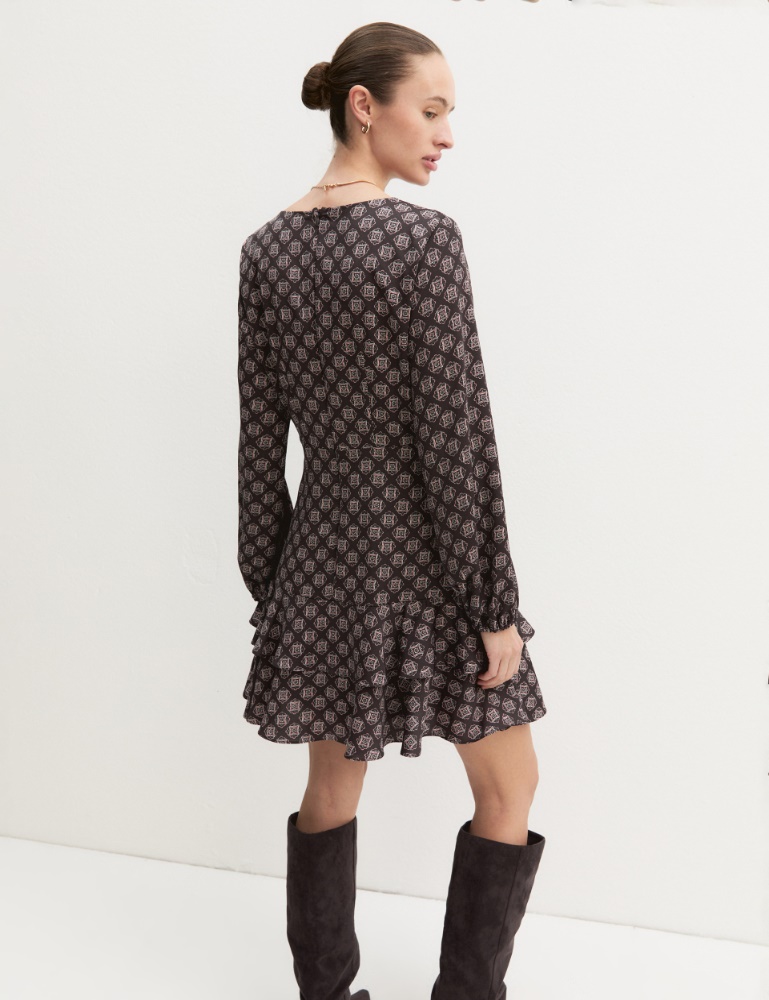 Vestido de crepé con volantes - Emme - 3
