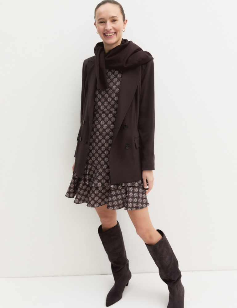 Vestido de crepé con volantes - Emme
