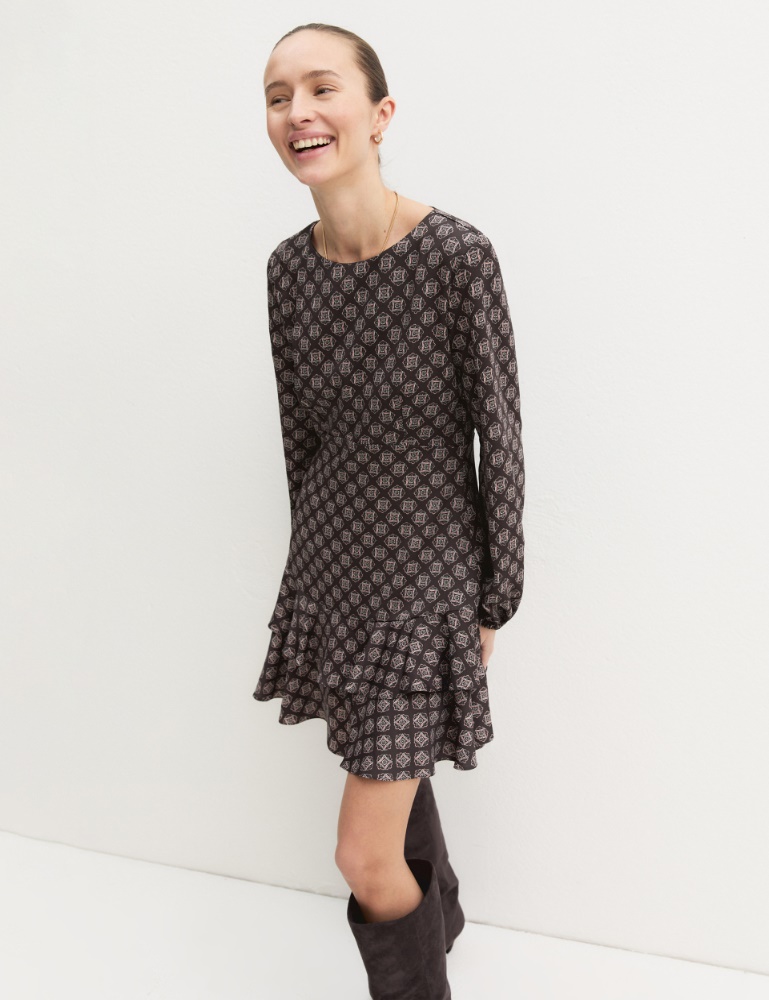 Vestido de crepé con volantes - Emme - 6