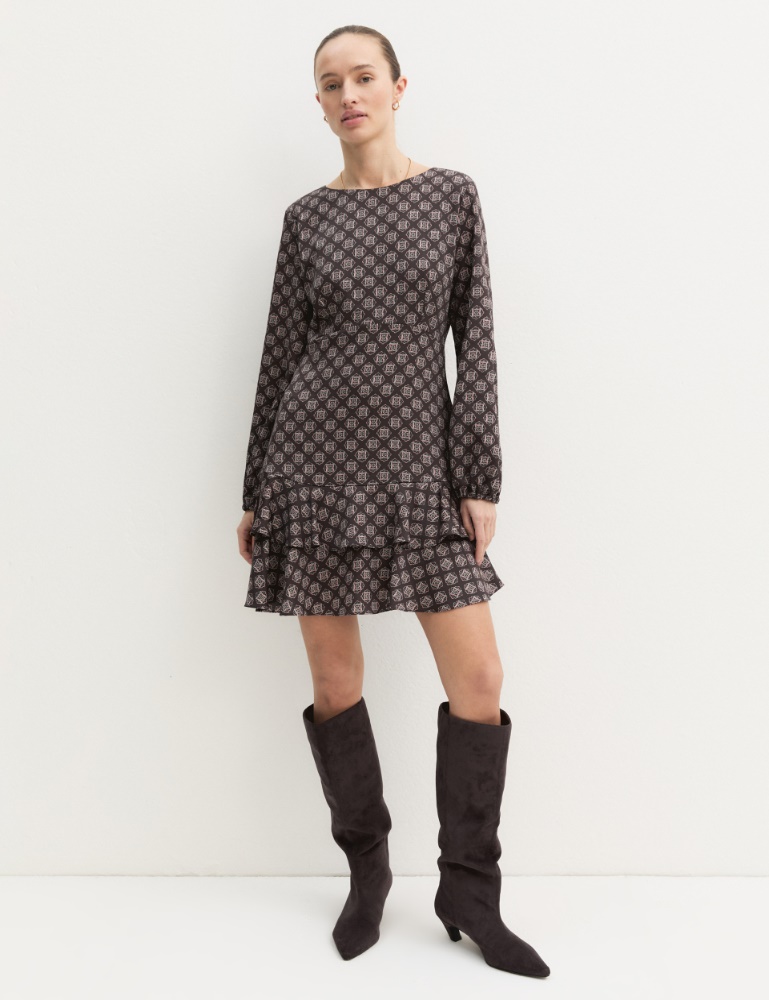 Vestido de crepé con volantes - Emme - 2
