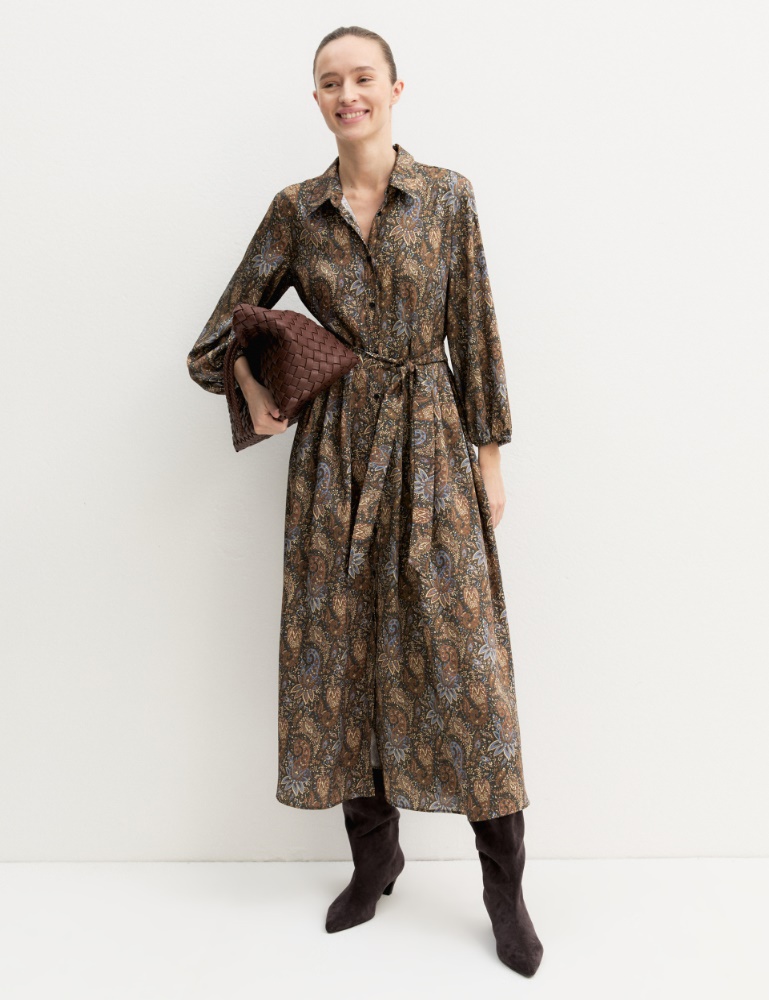 Chemisier lungo in twill stampato - Emme - 4