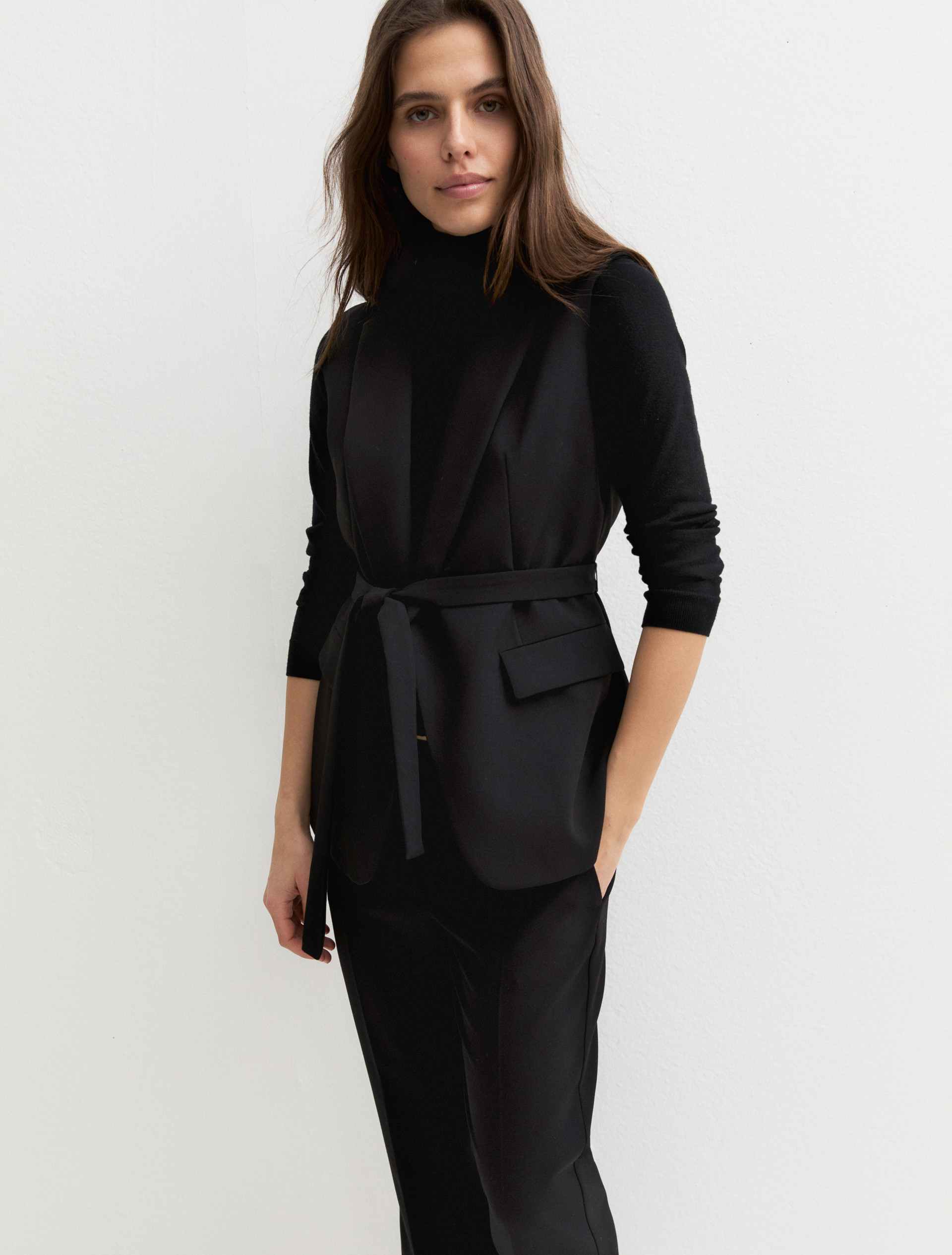 Two-way stretch waistcoat - BLACK - Emme - 3
