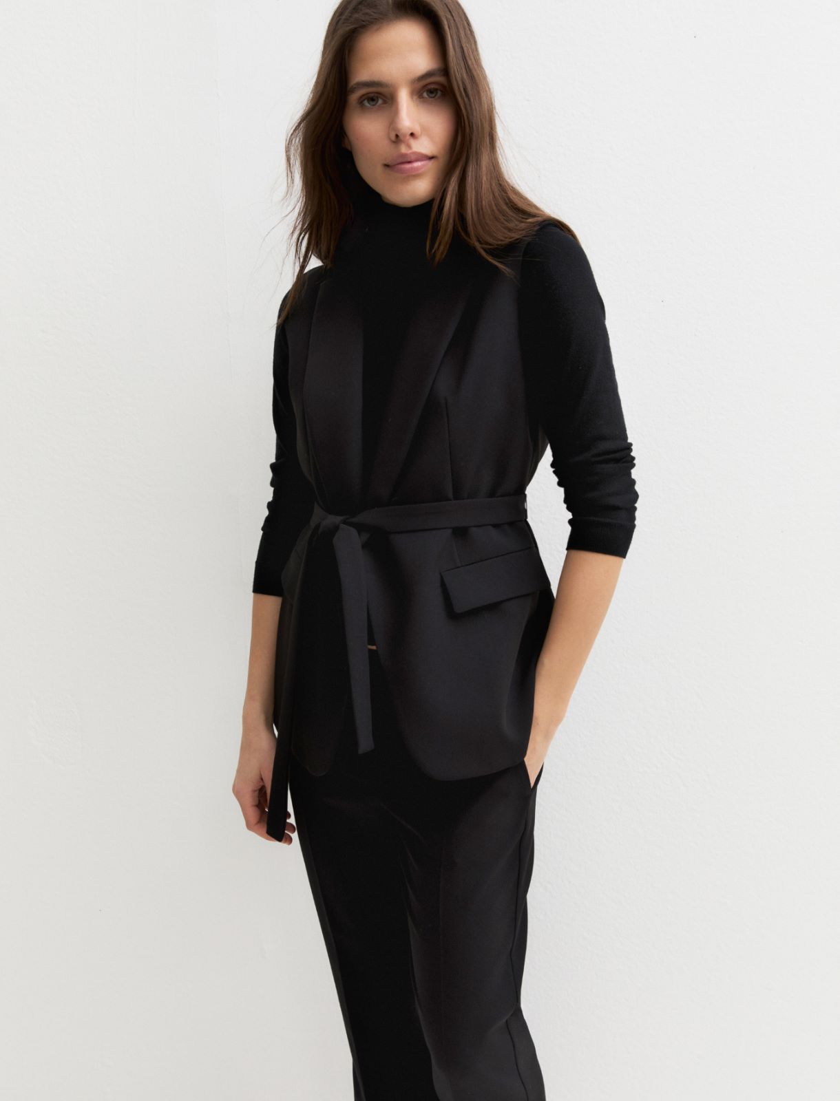 Two-way stretch waistcoat - BLACK - Emme - 3