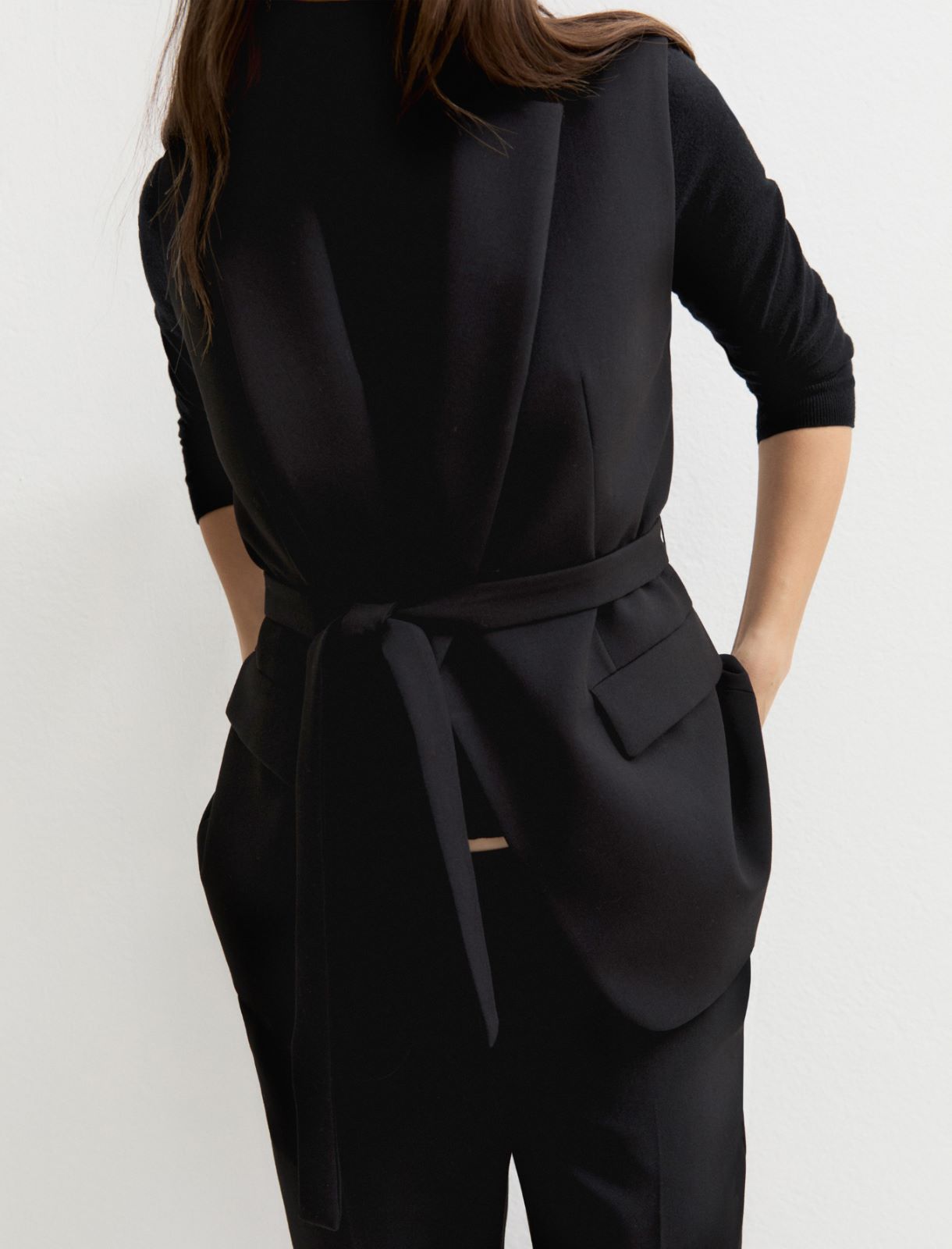 Two-way stretch waistcoat - BLACK - Emme - 6