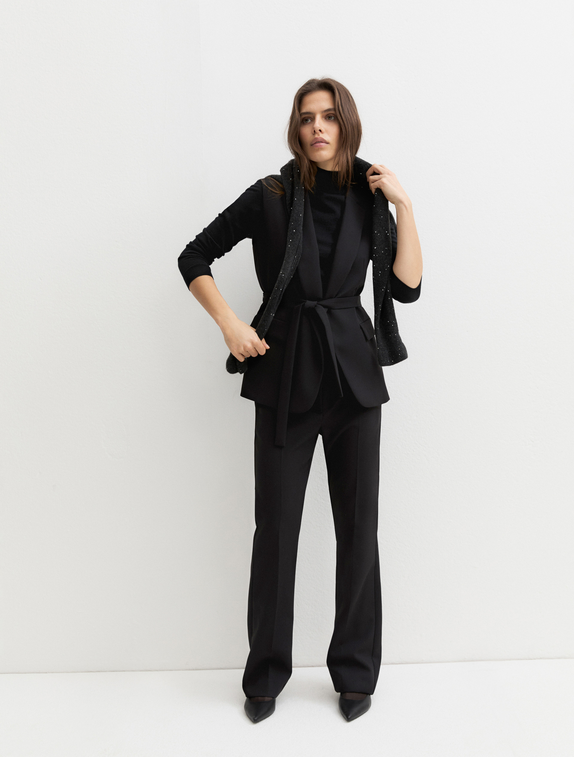 Two-way stretch waistcoat - BLACK - Emme - 1