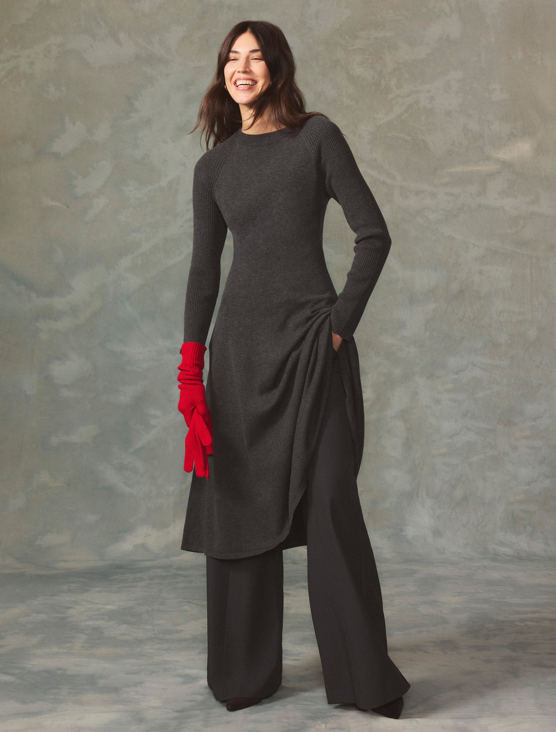 Flared knit dress - PEWTER - Emme - 2