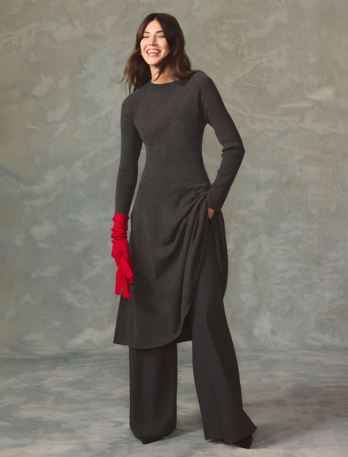 Flared knit dress - PEWTER - Emme - 2