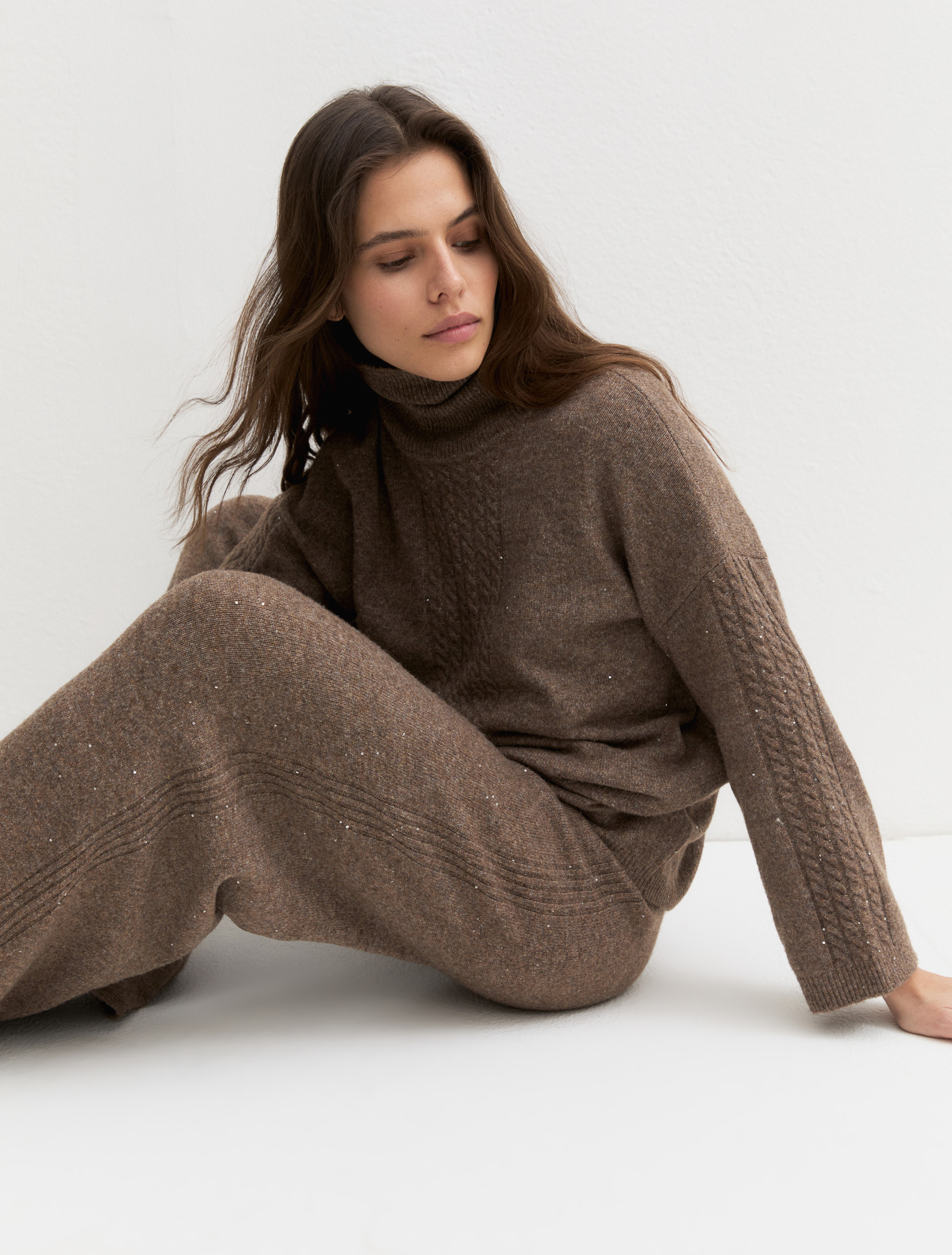 Sequinned knit trousers - TURTLEDOVE - Emme - 3
