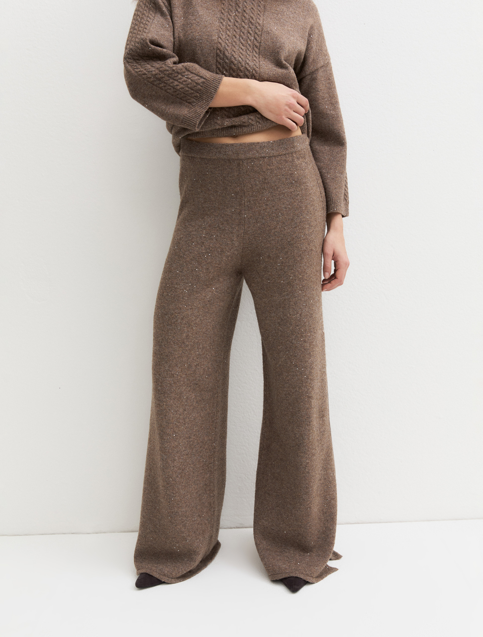 Sequinned knit trousers - TURTLEDOVE - Emme - 5