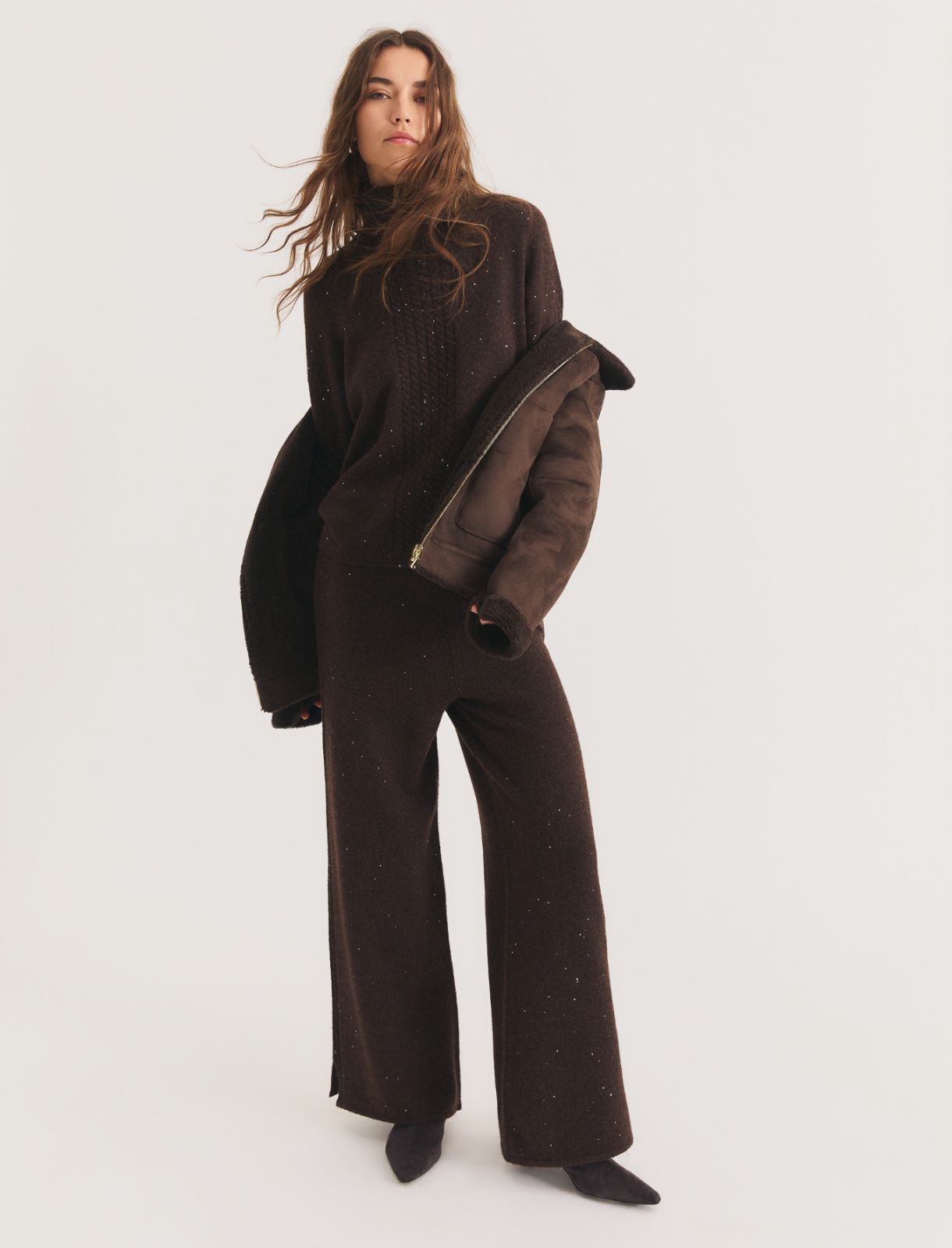 Pantalone in maglia con paillette - TESTA DI MORO - Emme