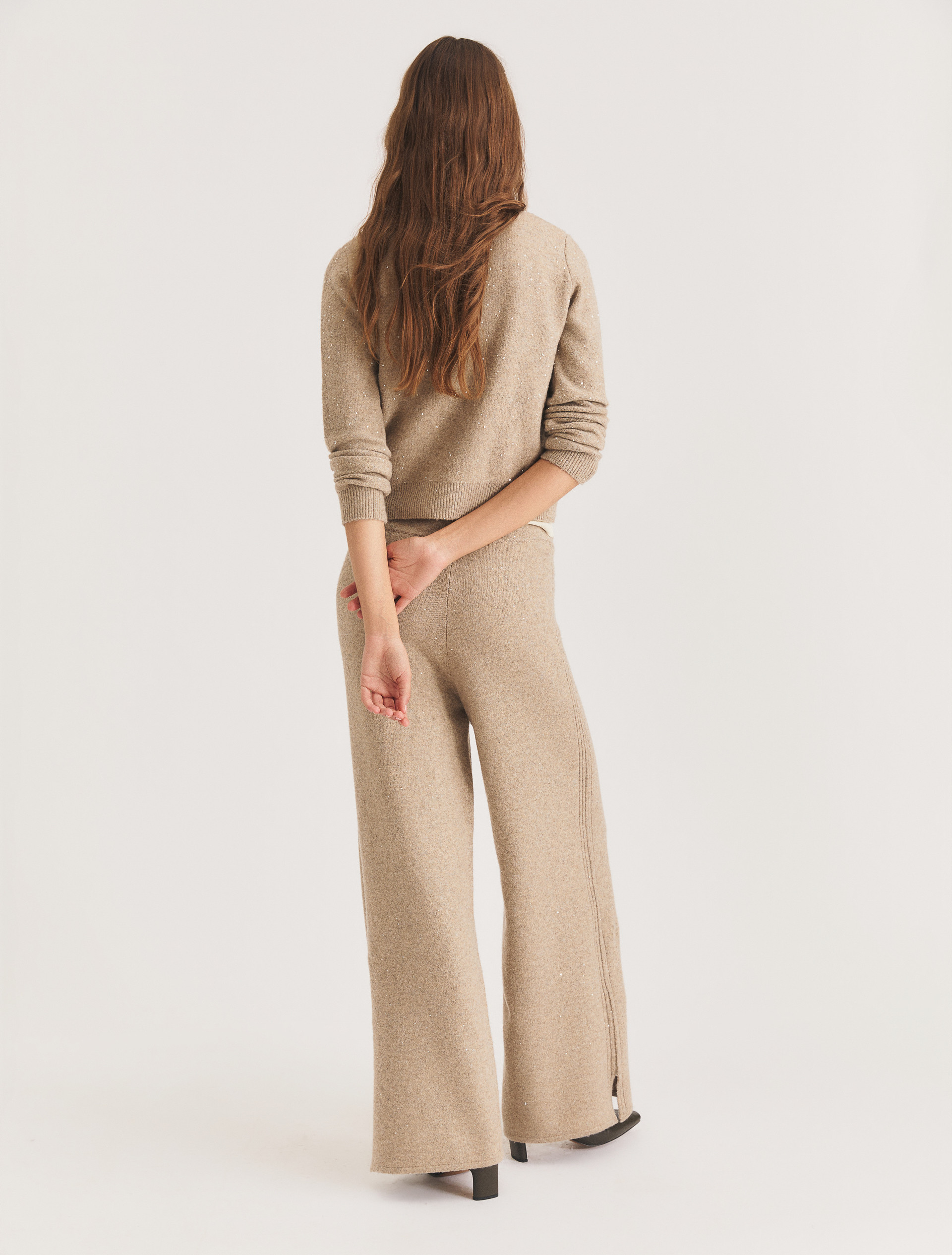 Pantalone in maglia con paillette - SABBIA - Emme - 2