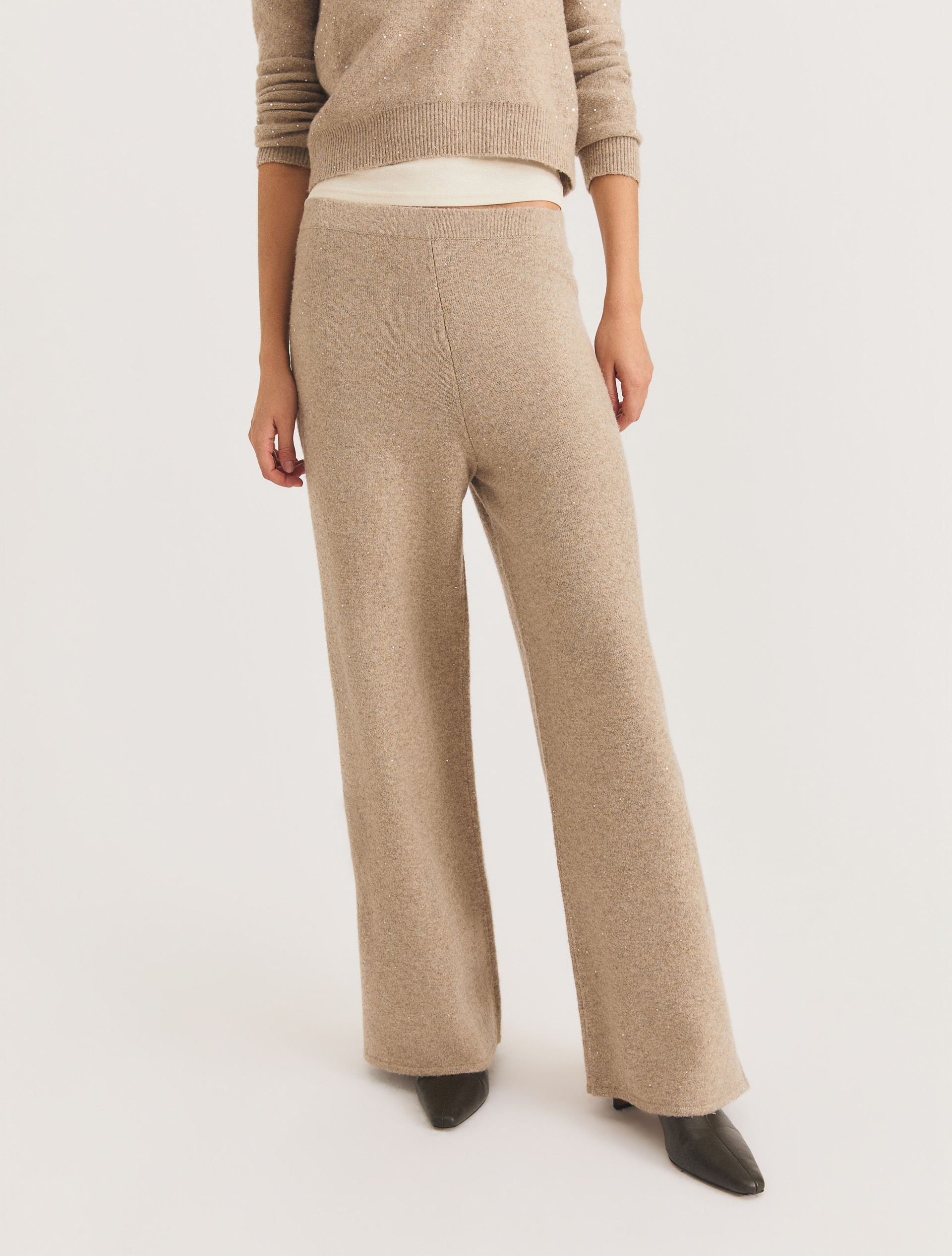 Pantalone in maglia con paillette - SABBIA - Emme - 5