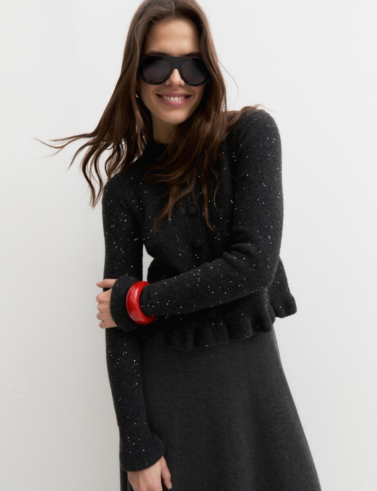 Sequinned wool-blend cardigan - Emme