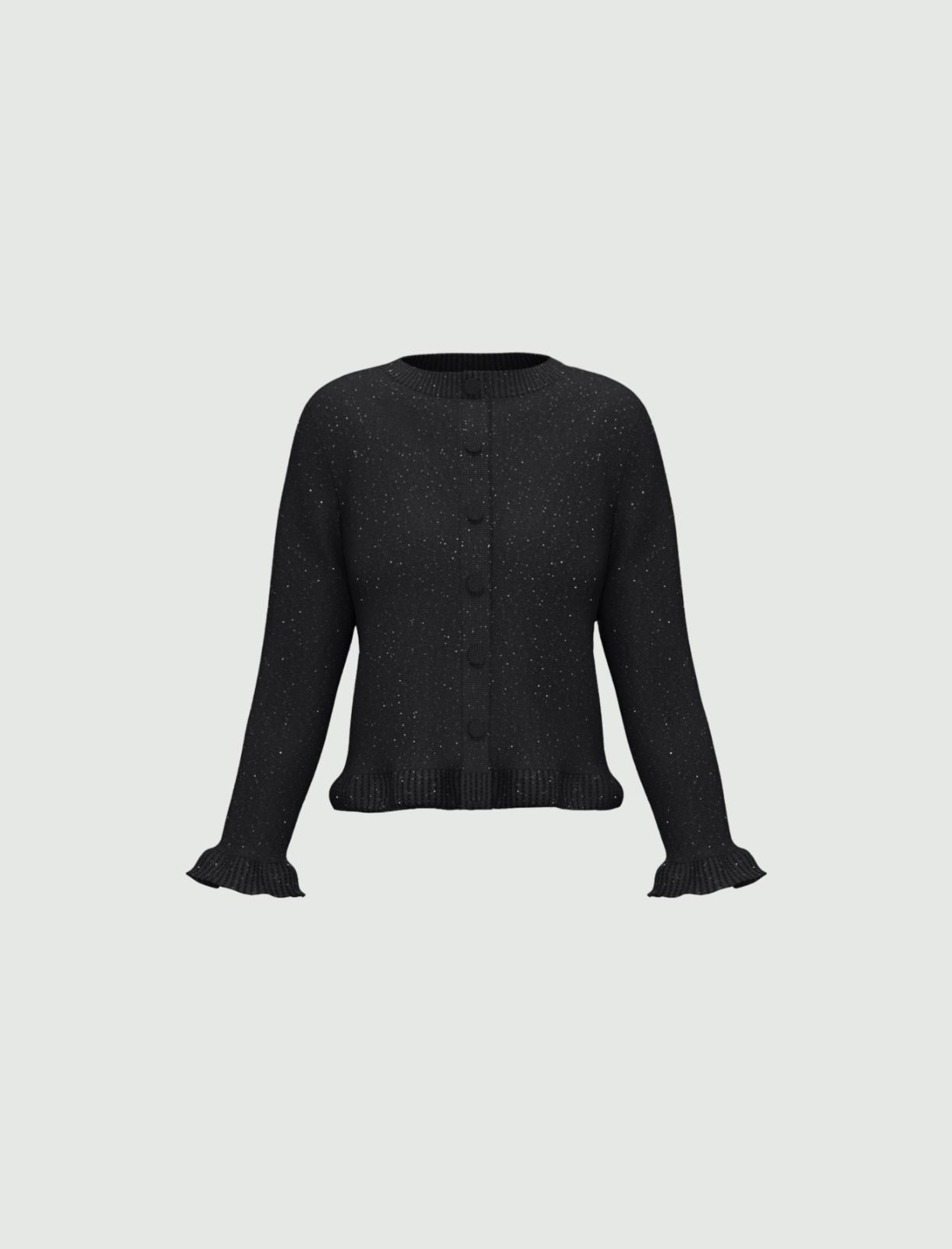Sequinned wool-blend cardigan - MELANGE DARK GREY - Emme - 6