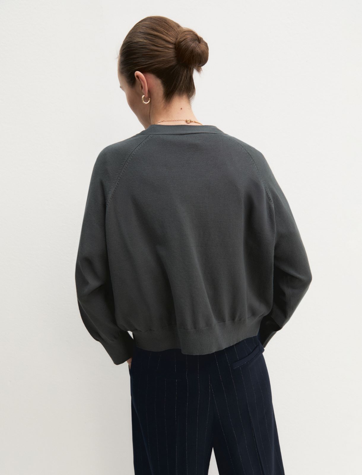 Cardigan dritto in viscosa stretch - SOTTOBOSCO - Emme - 2
