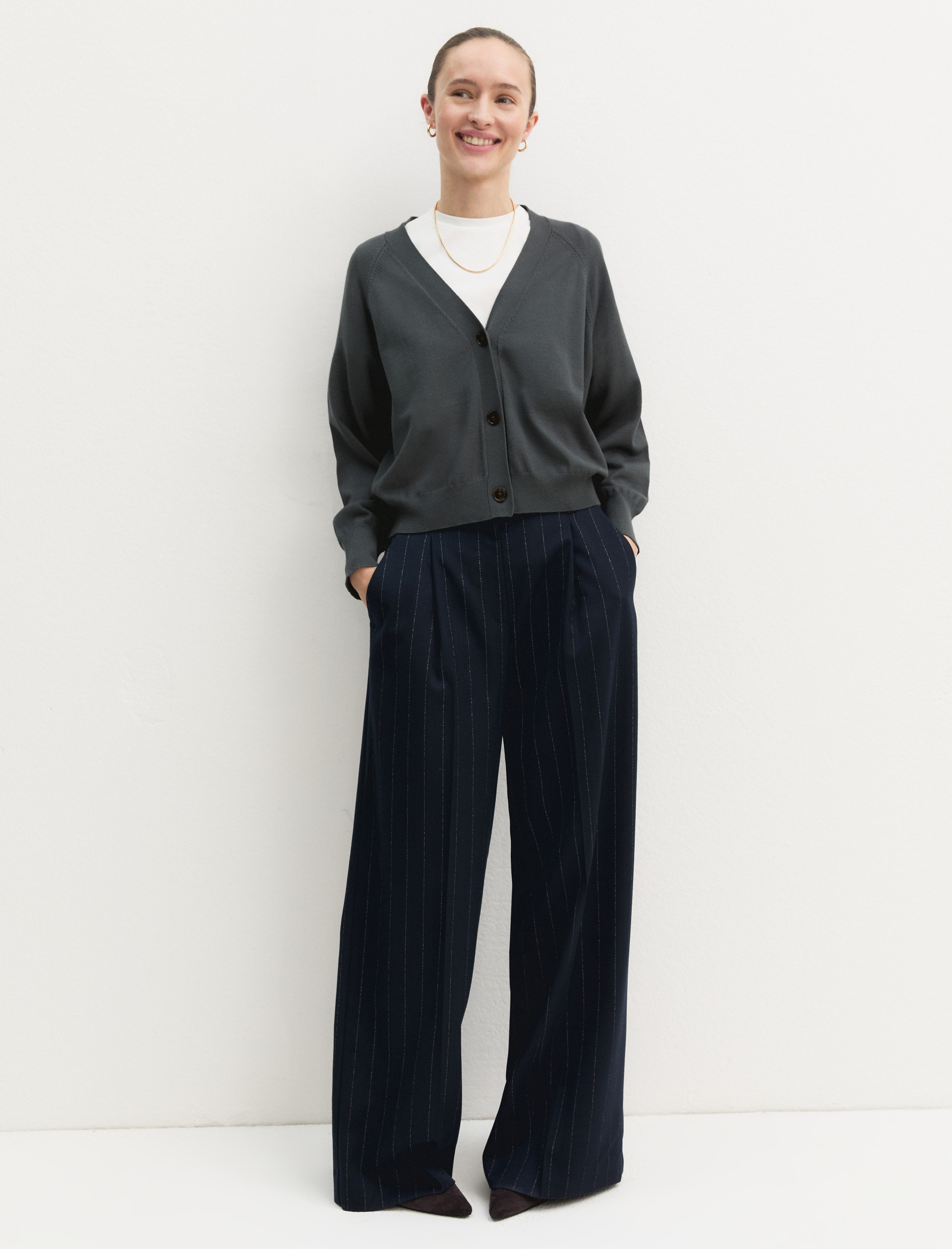 Cardigan dritto in viscosa stretch - SOTTOBOSCO - Emme - 1