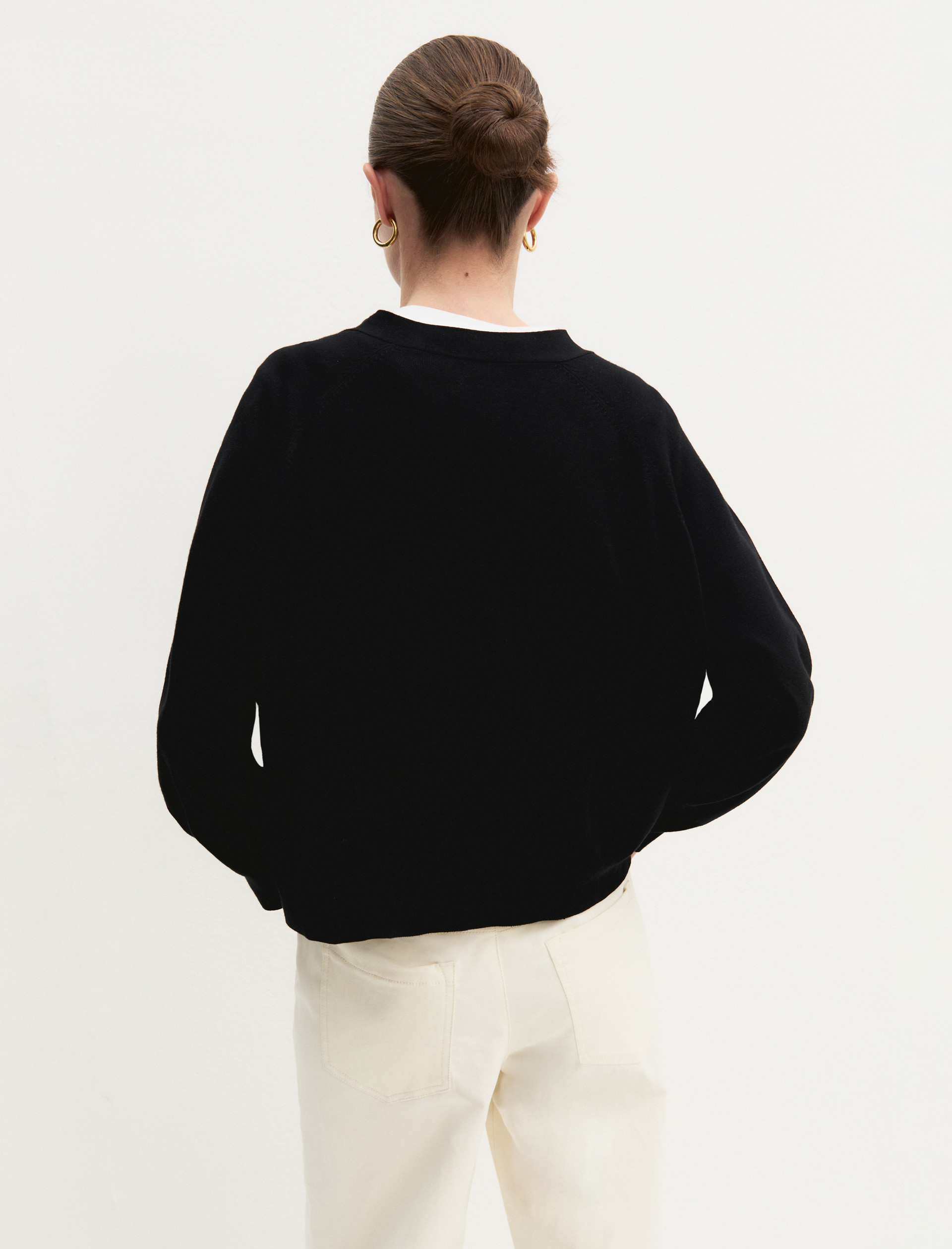 Cardigan dritto in viscosa stretch - NERO - Emme - 2