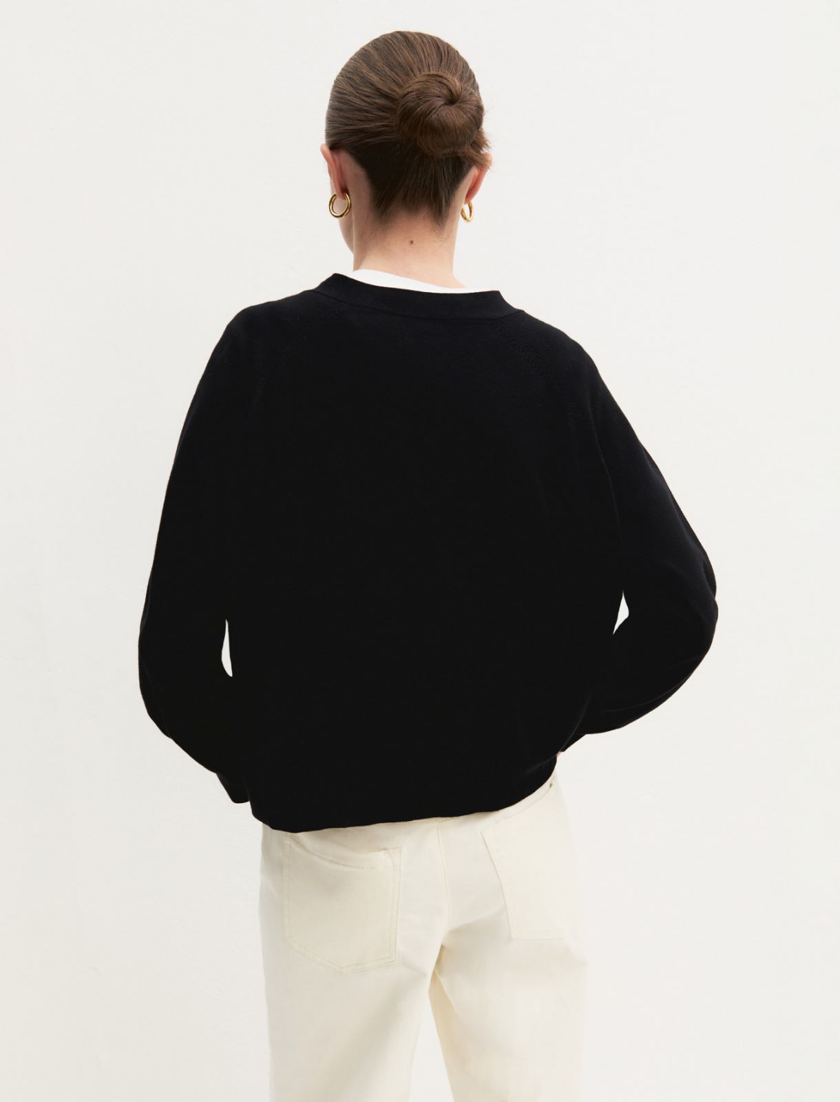 Cardigan dritto in viscosa stretch - NERO - Emme - 2