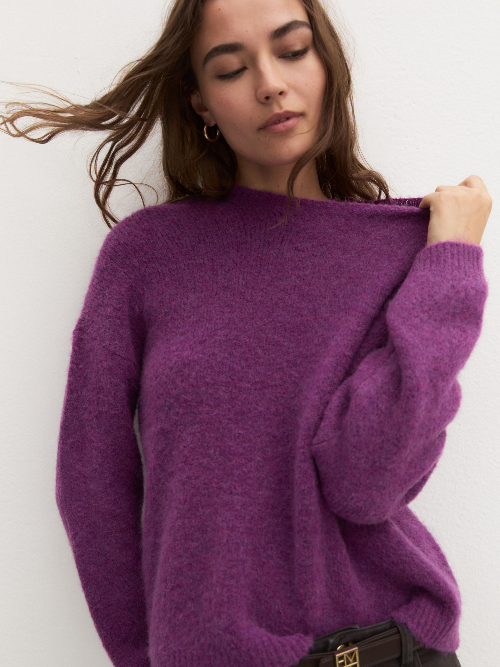 Oversized jumper with bandana - LILAC - Emme - 3