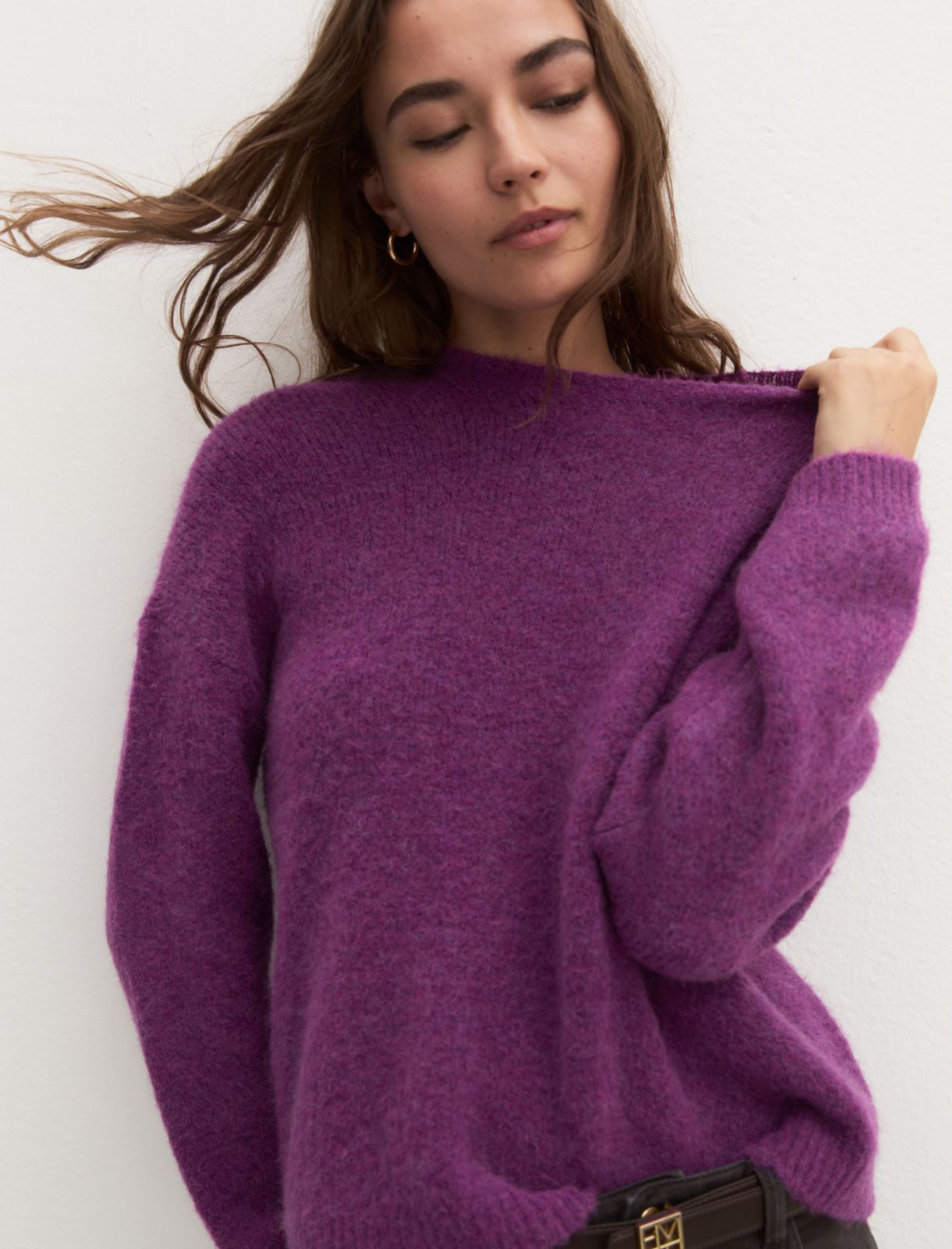 Oversized jumper with bandana - LILAC - Emme - 3