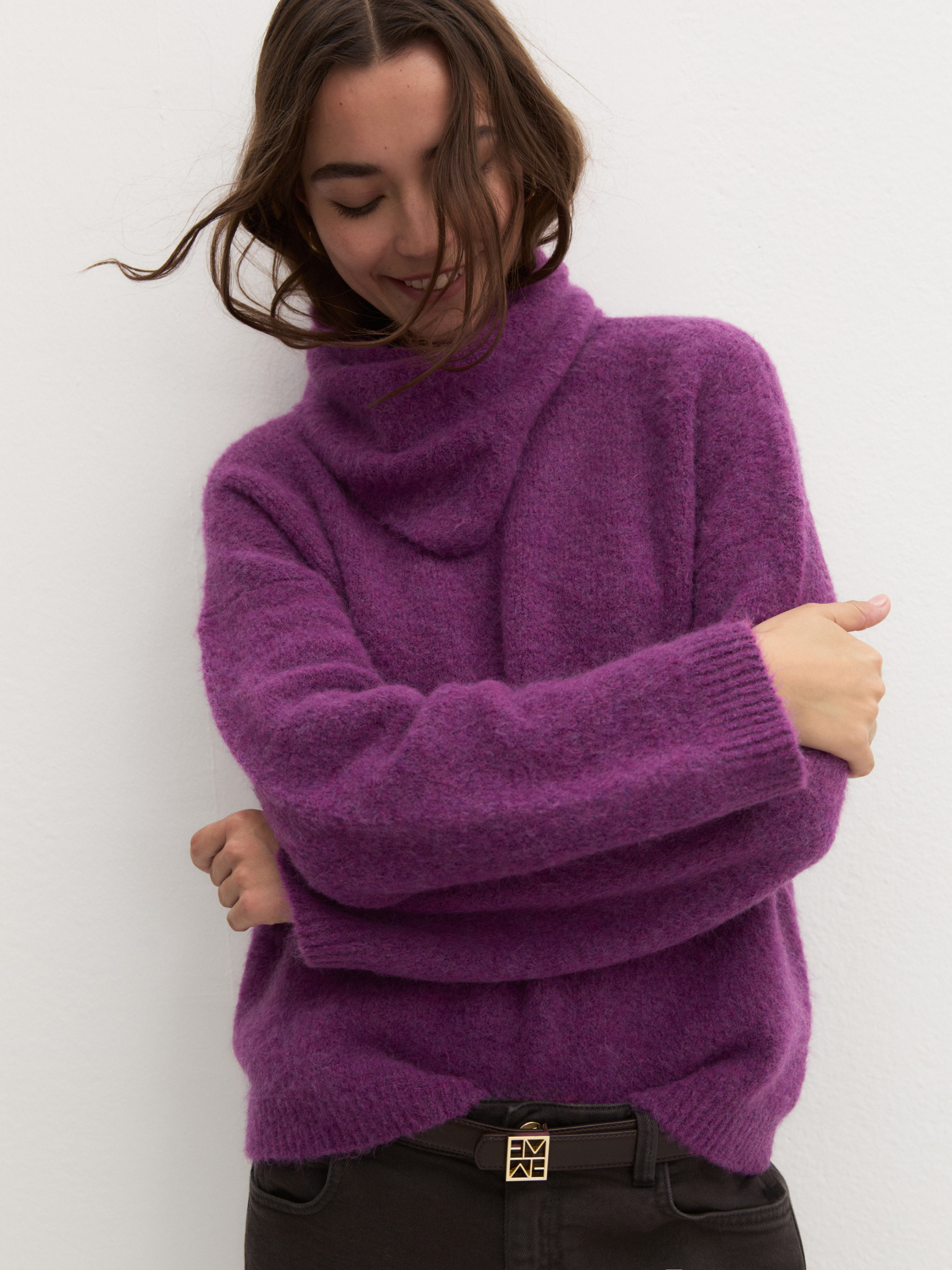 Oversized jumper with bandana - LILAC - Emme - 4