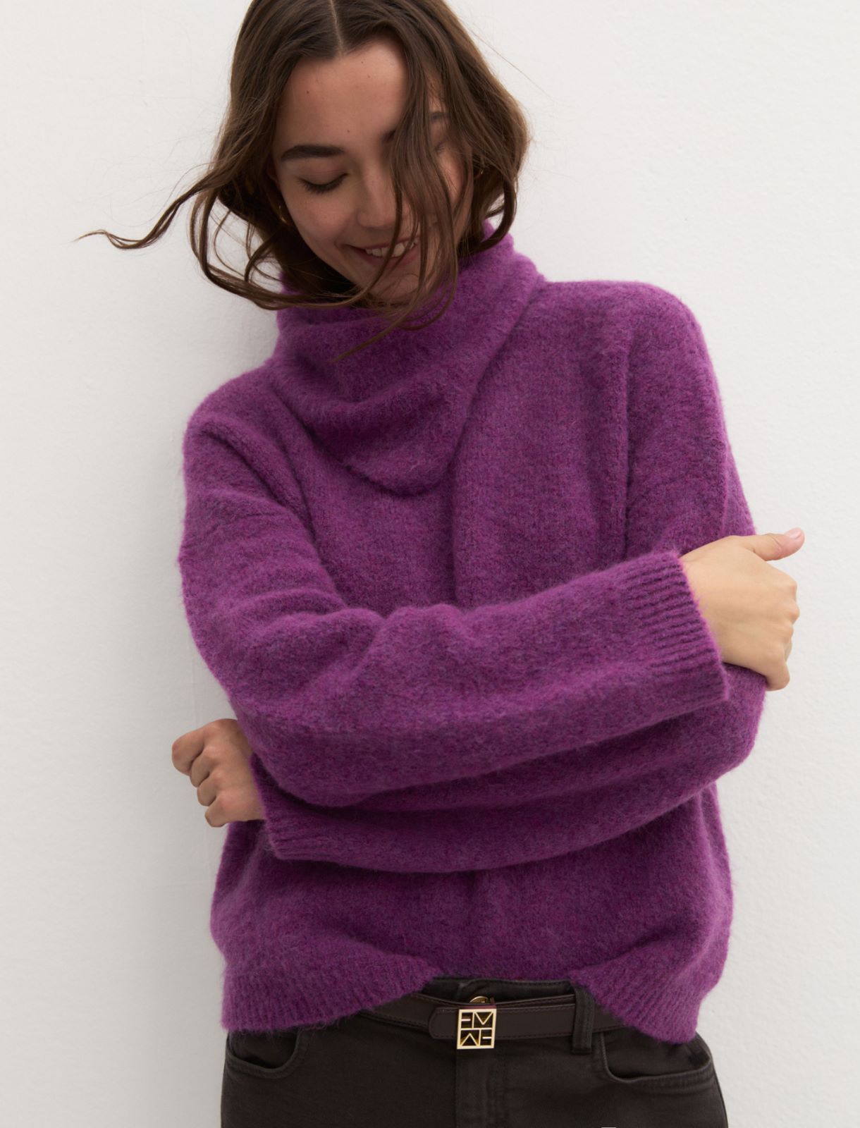 Oversized jumper with bandana - LILAC - Emme - 4