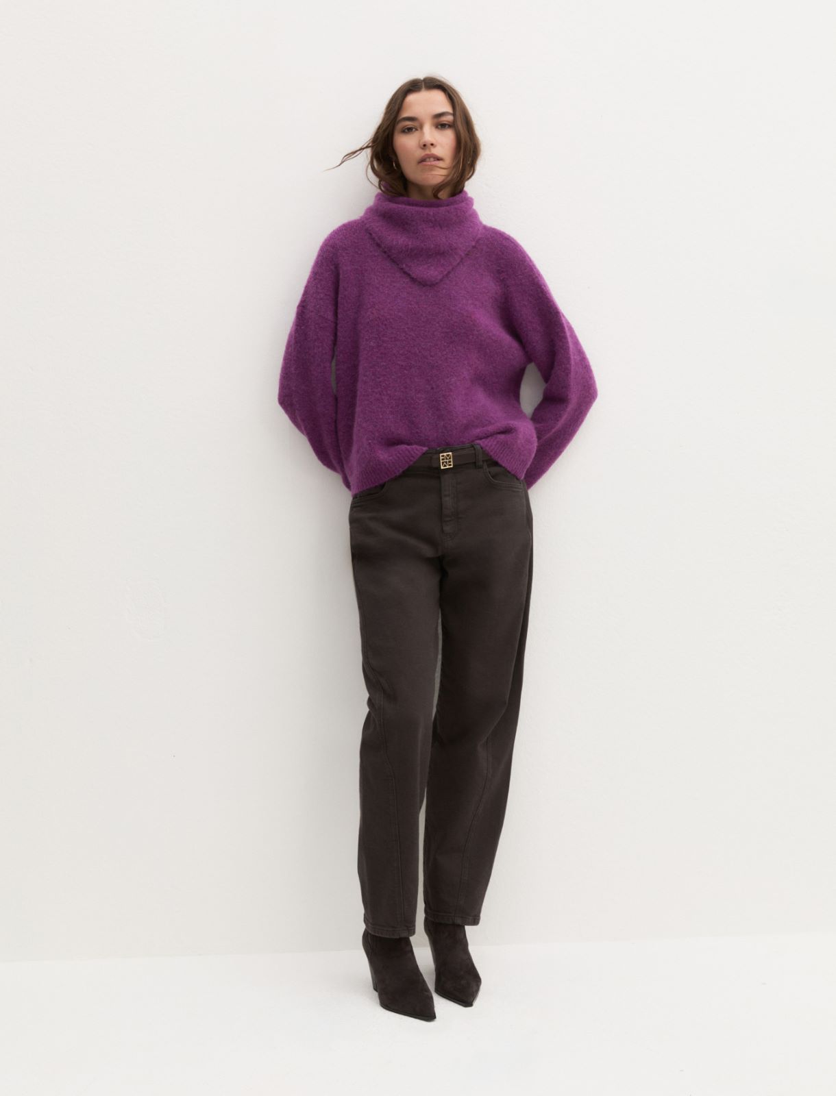 Oversized jumper with bandana - LILAC - Emme